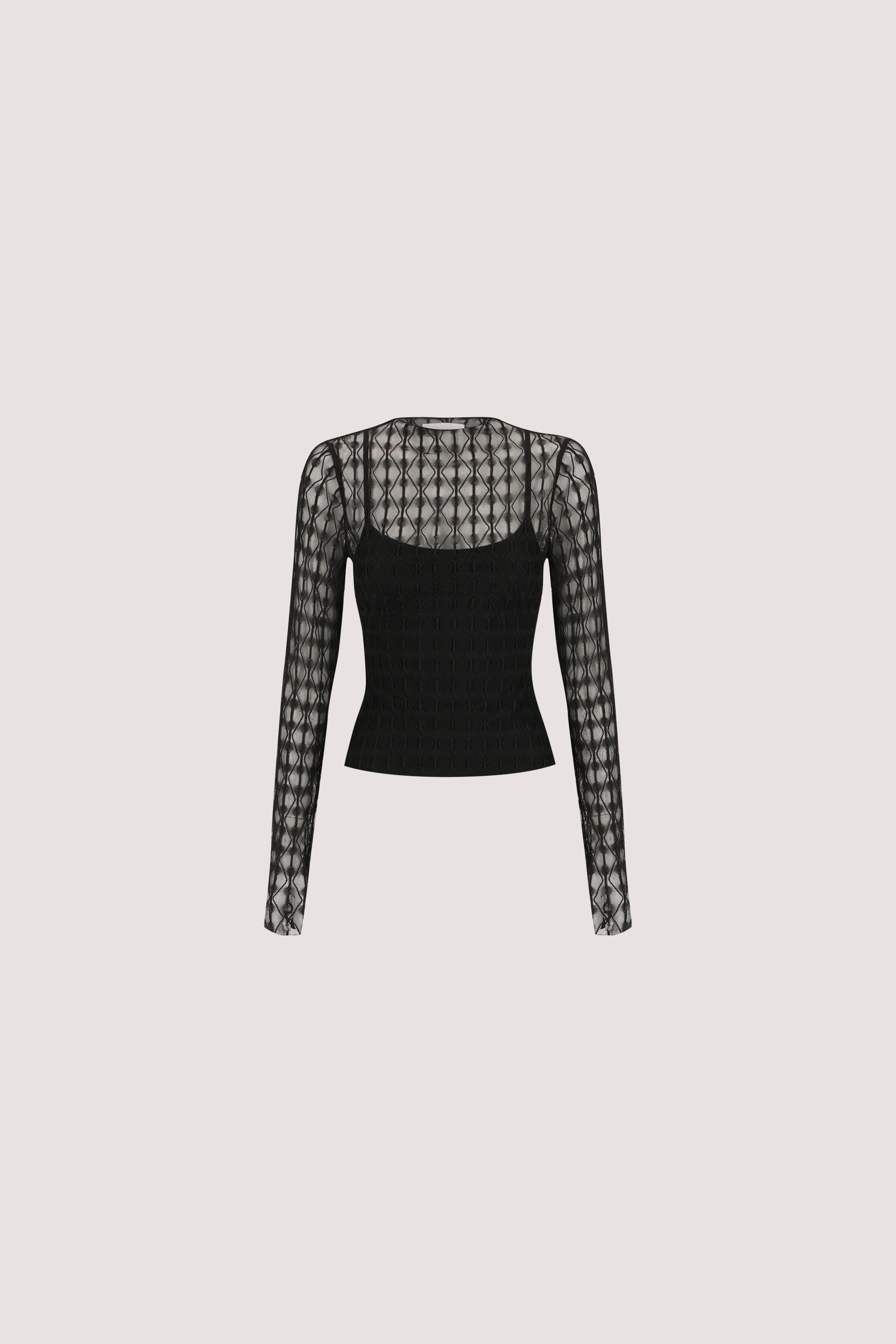 Leia Long Sleeve Lace Knit Top in Black By DISSH Leia Long Sleeve Lace Knit Top in Black By DISSH