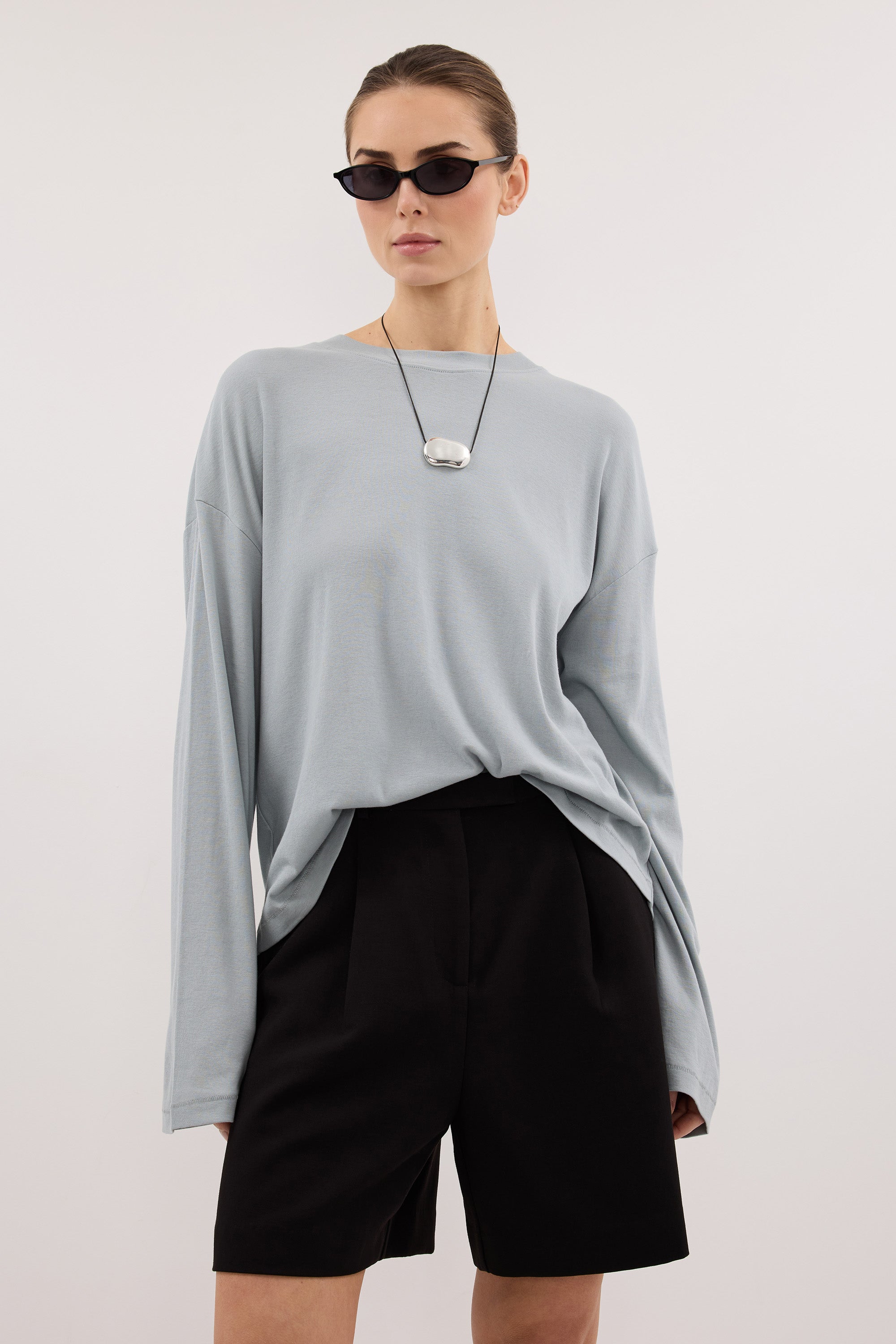 SLOANE MINERAL LONG SLEEVE CREW KNIT TOP