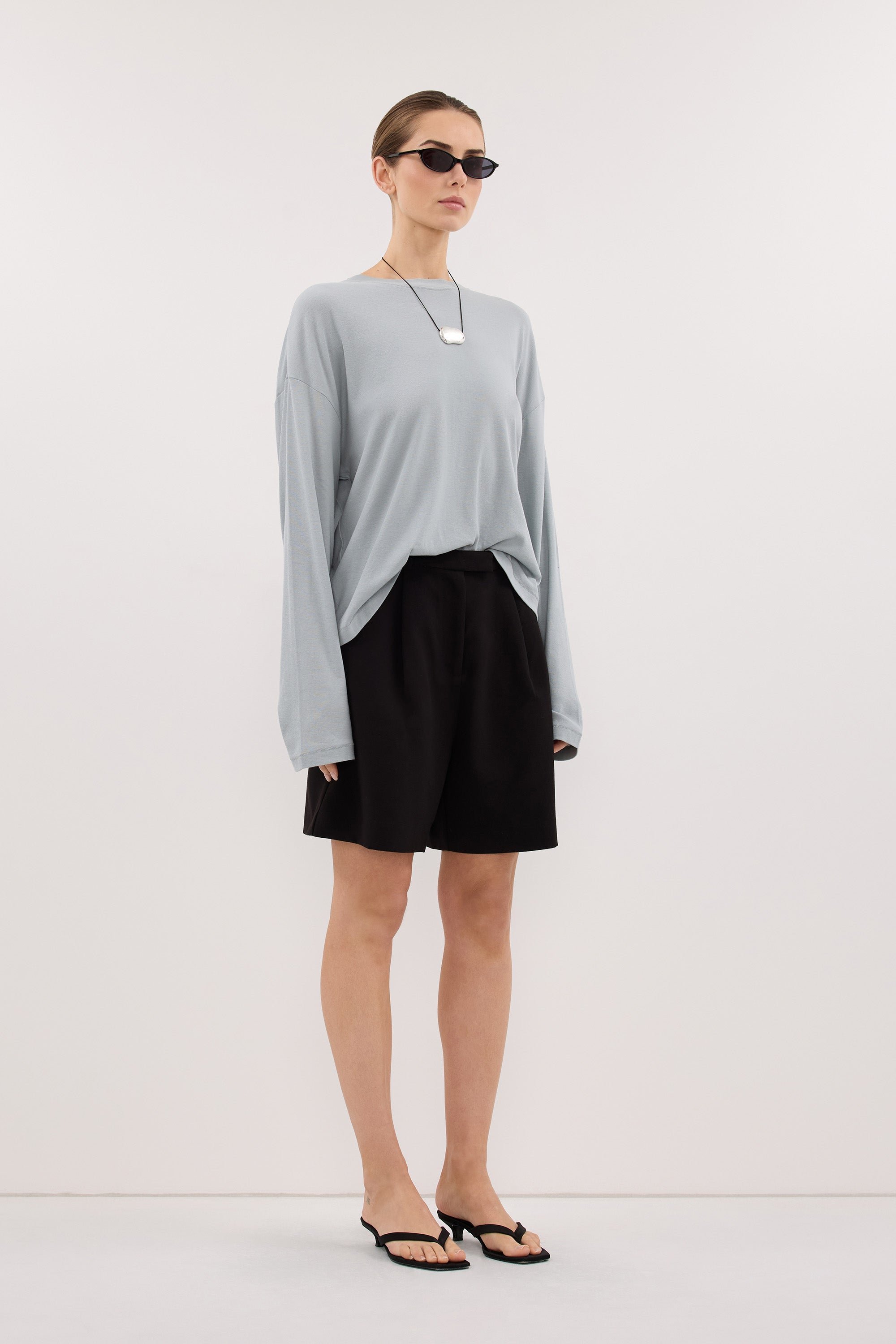 SLOANE MINERAL LONG SLEEVE CREW KNIT TOP