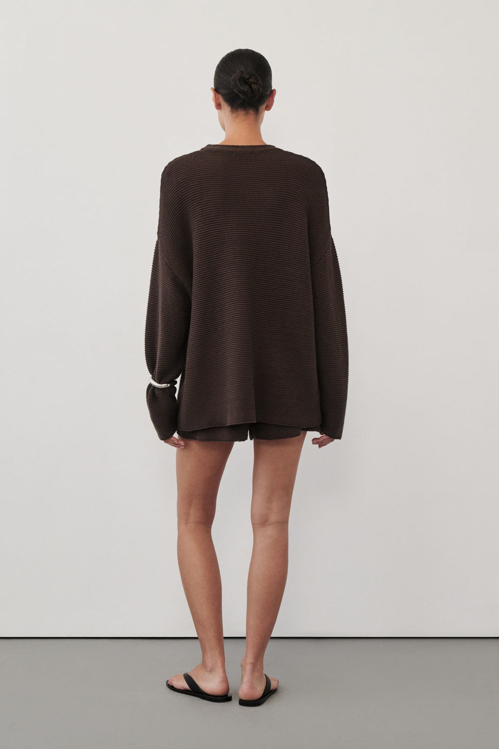 THEA BURNT CHOC COTTON KNIT JUMPER