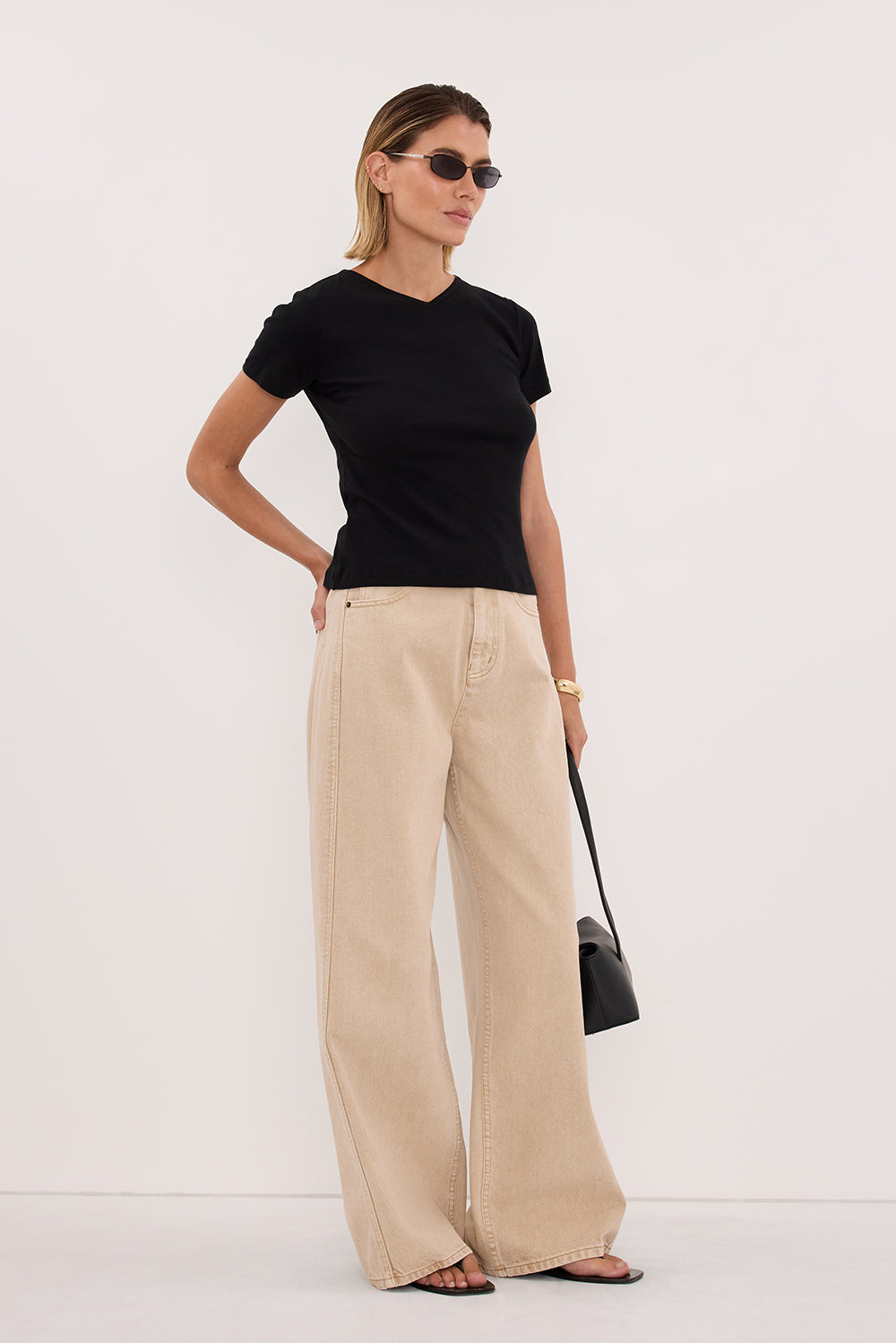 SLOANE BLACK KNIT BABY TEE