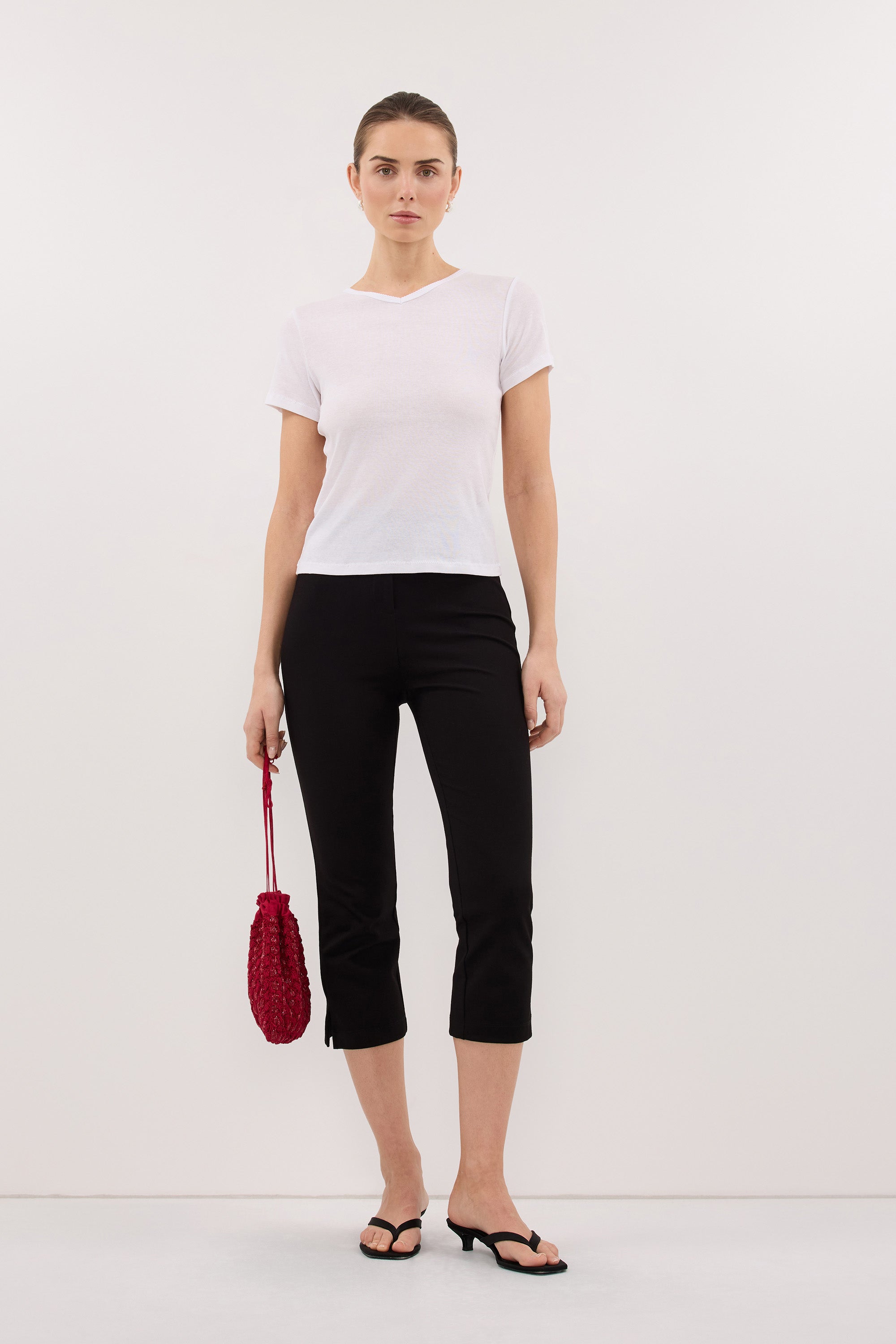 SLOANE WHITE KNIT BABY TEE