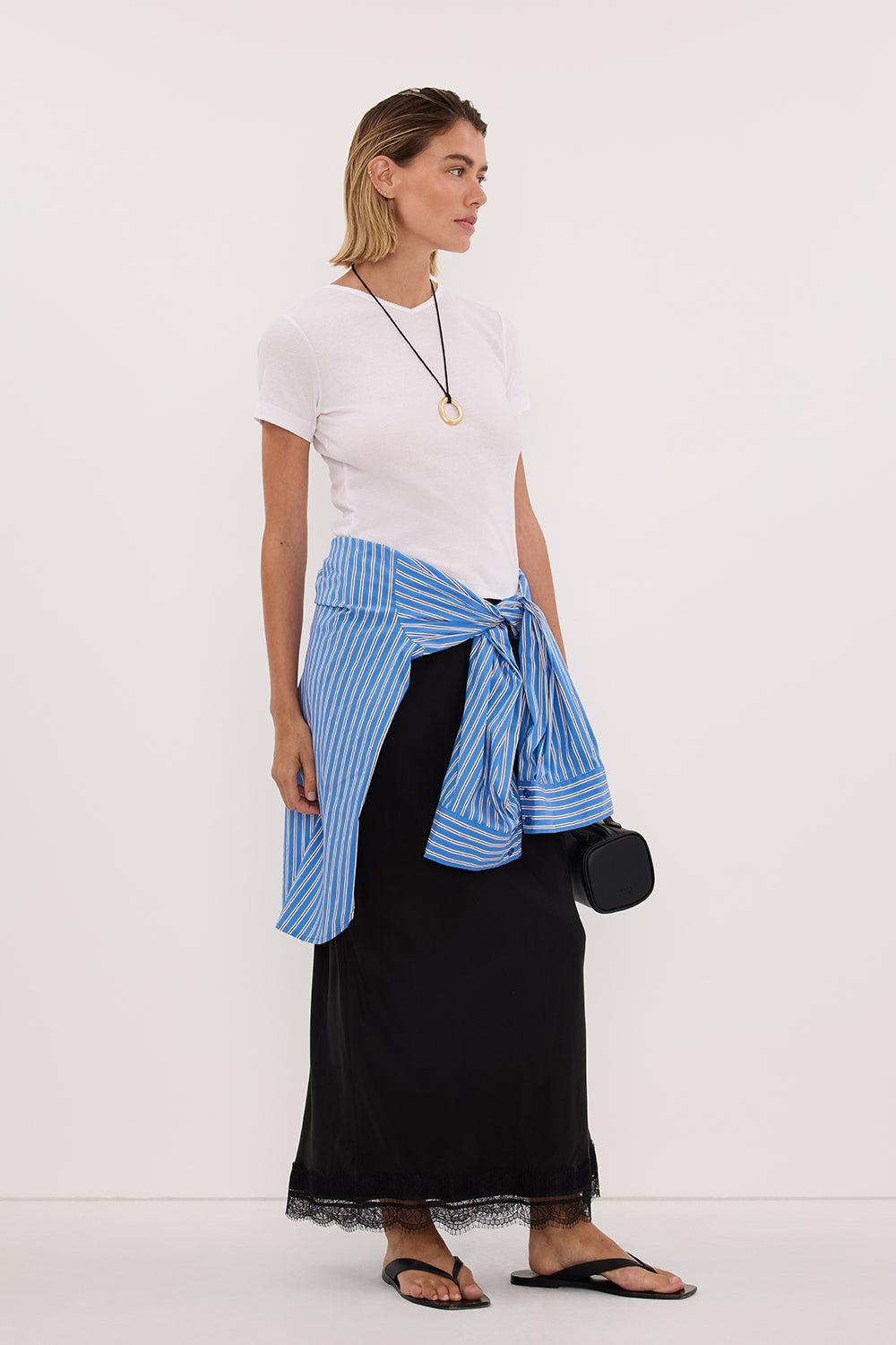 SLOANE WHITE KNIT BABY TEE