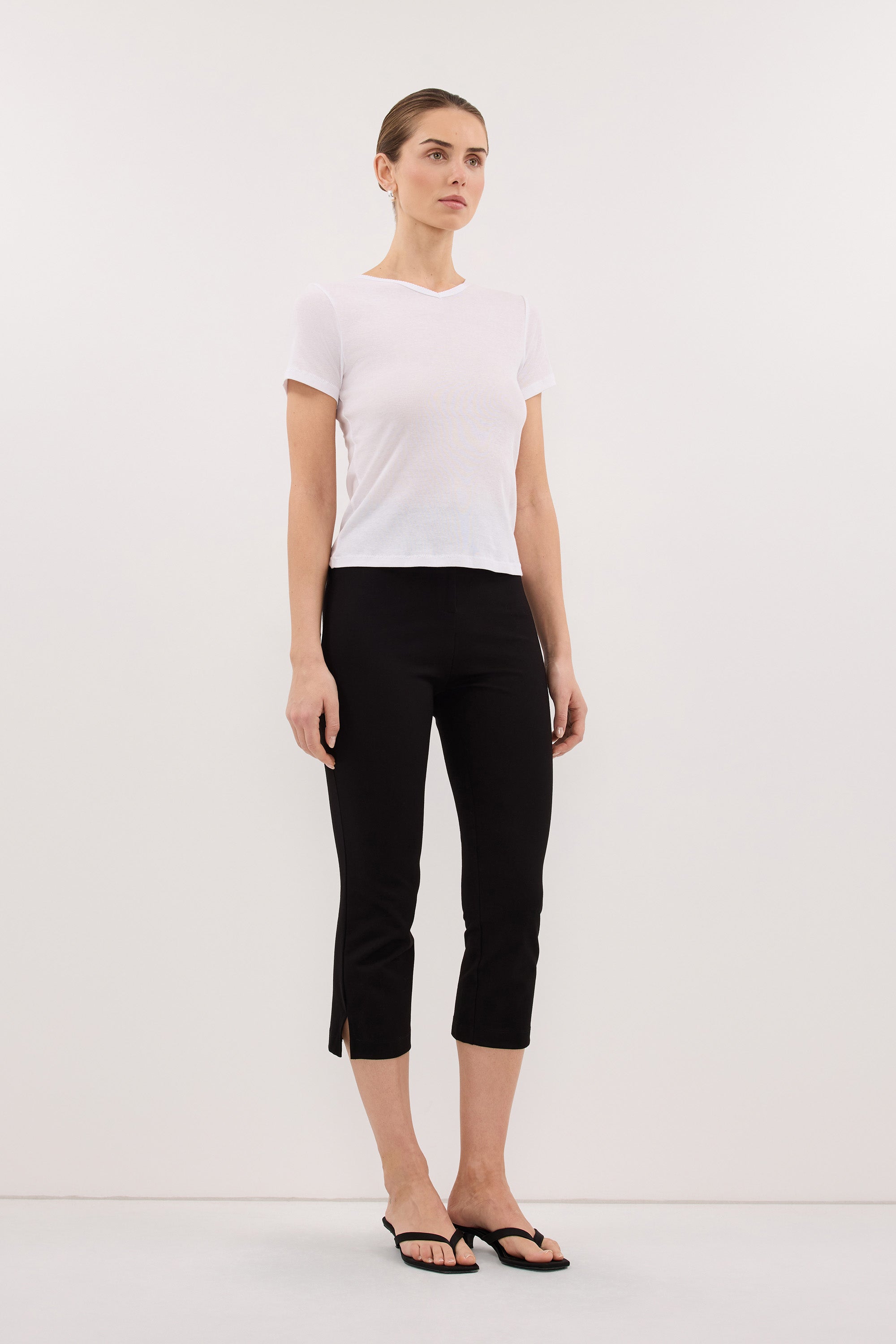 SLOANE WHITE KNIT BABY TEE