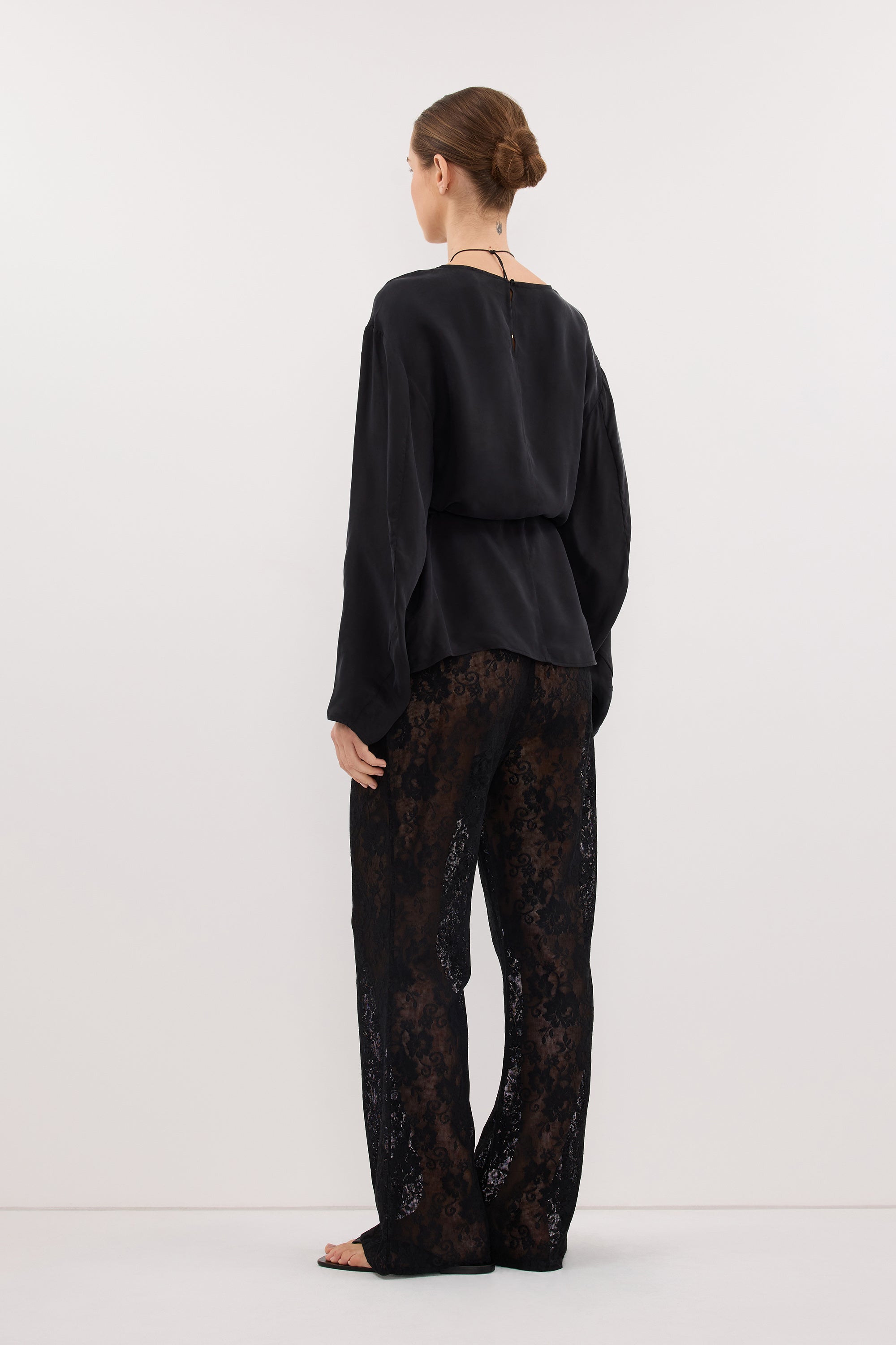 MYLAH BLACK CUPRO COCOON TOP