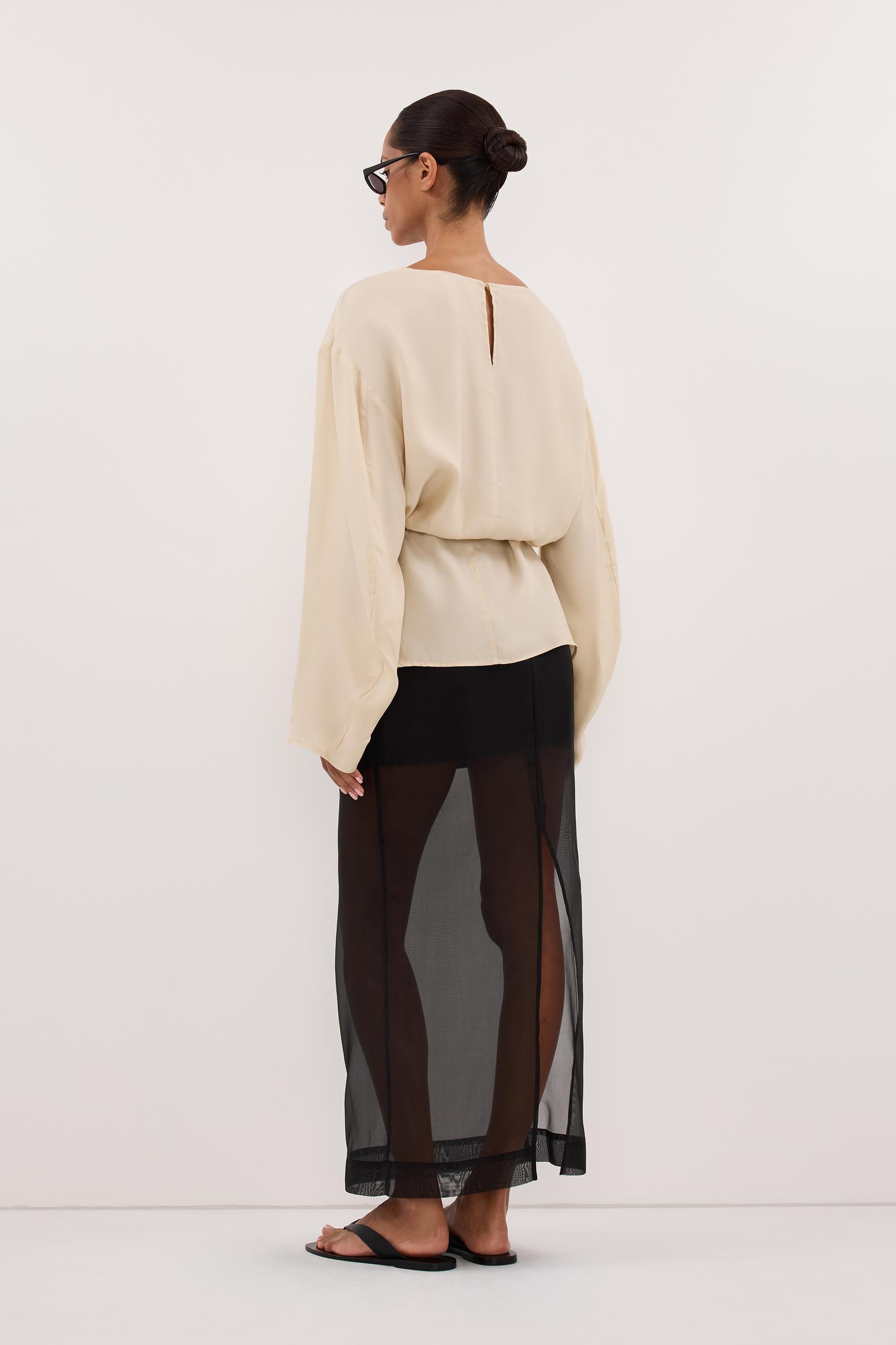MYLAH STRAW CUPRO COCOON TOP