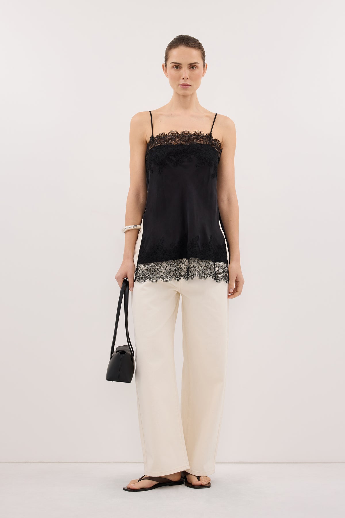 MINA BLACK CUPRO LACE TOP – DISSH