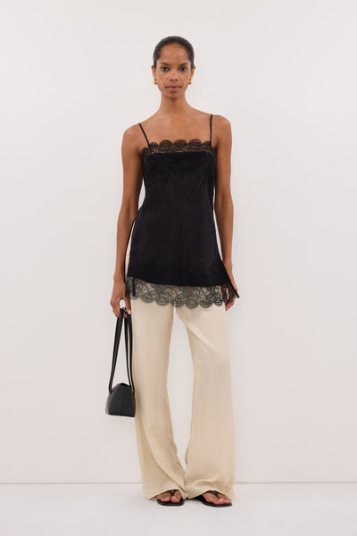 MINA BLACK CUPRO LACE TOP – DISSH