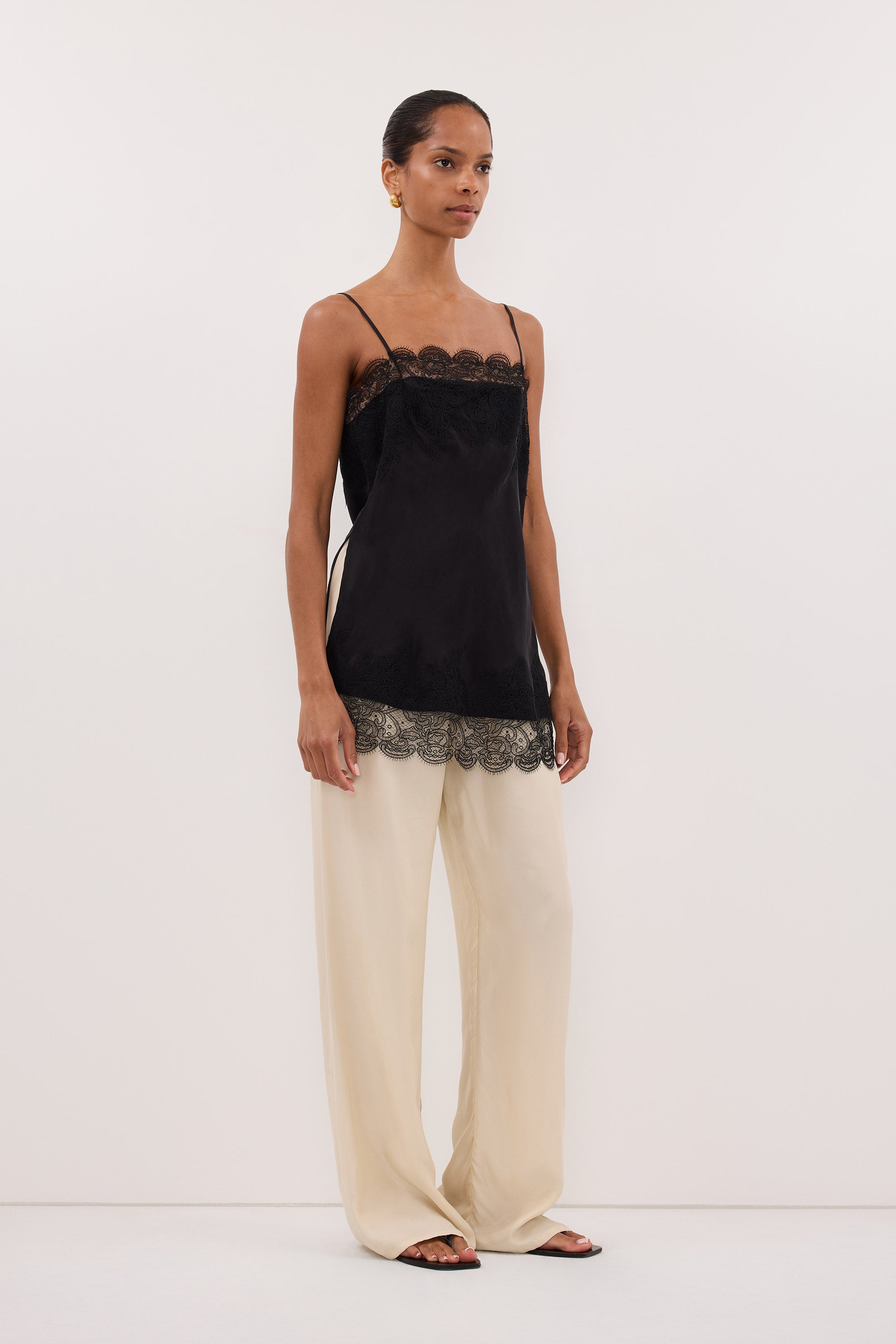 トップス andmary Nini lace tank black ANDMARY】Nini lace tank