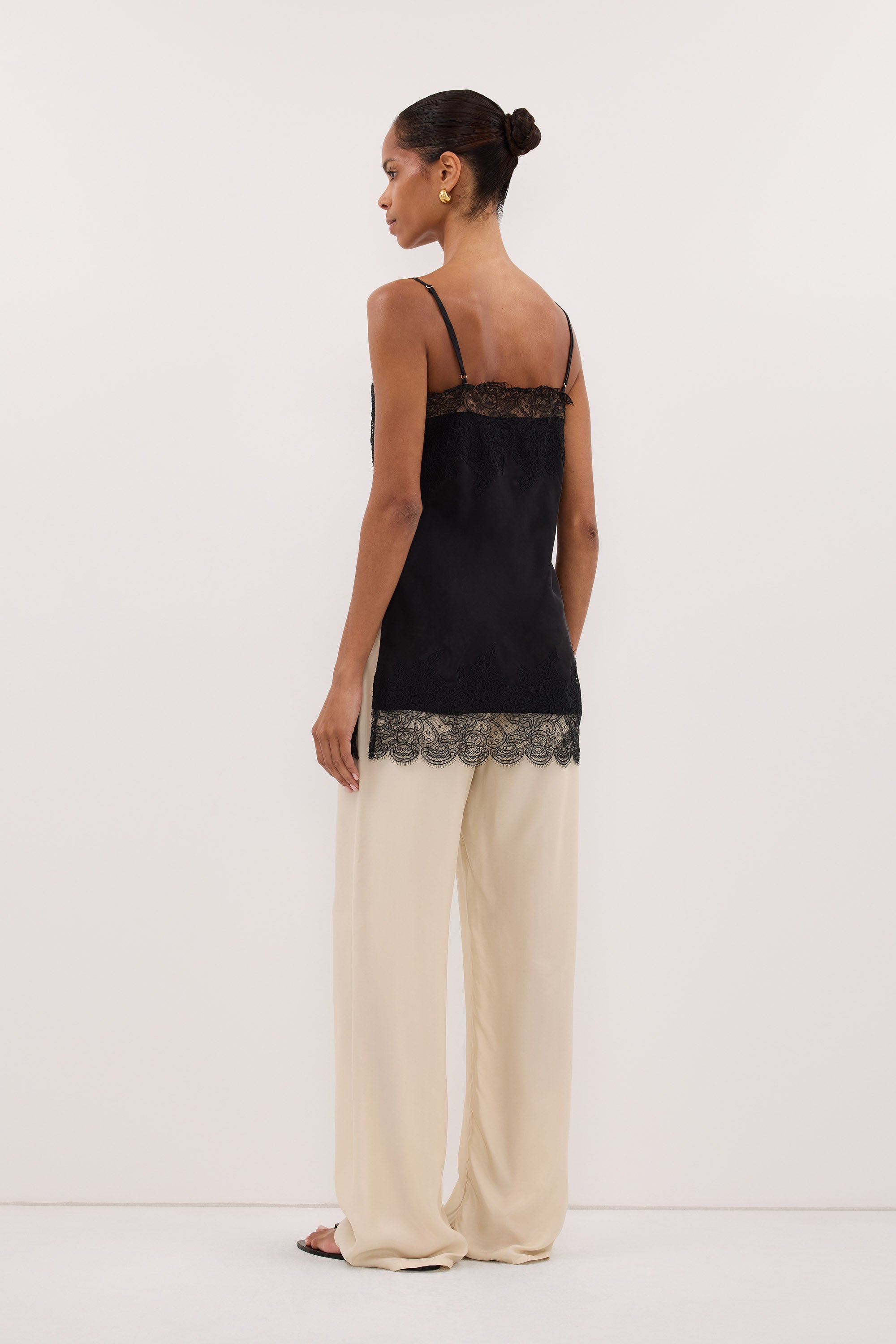 MINA BLACK CUPRO LACE TOP