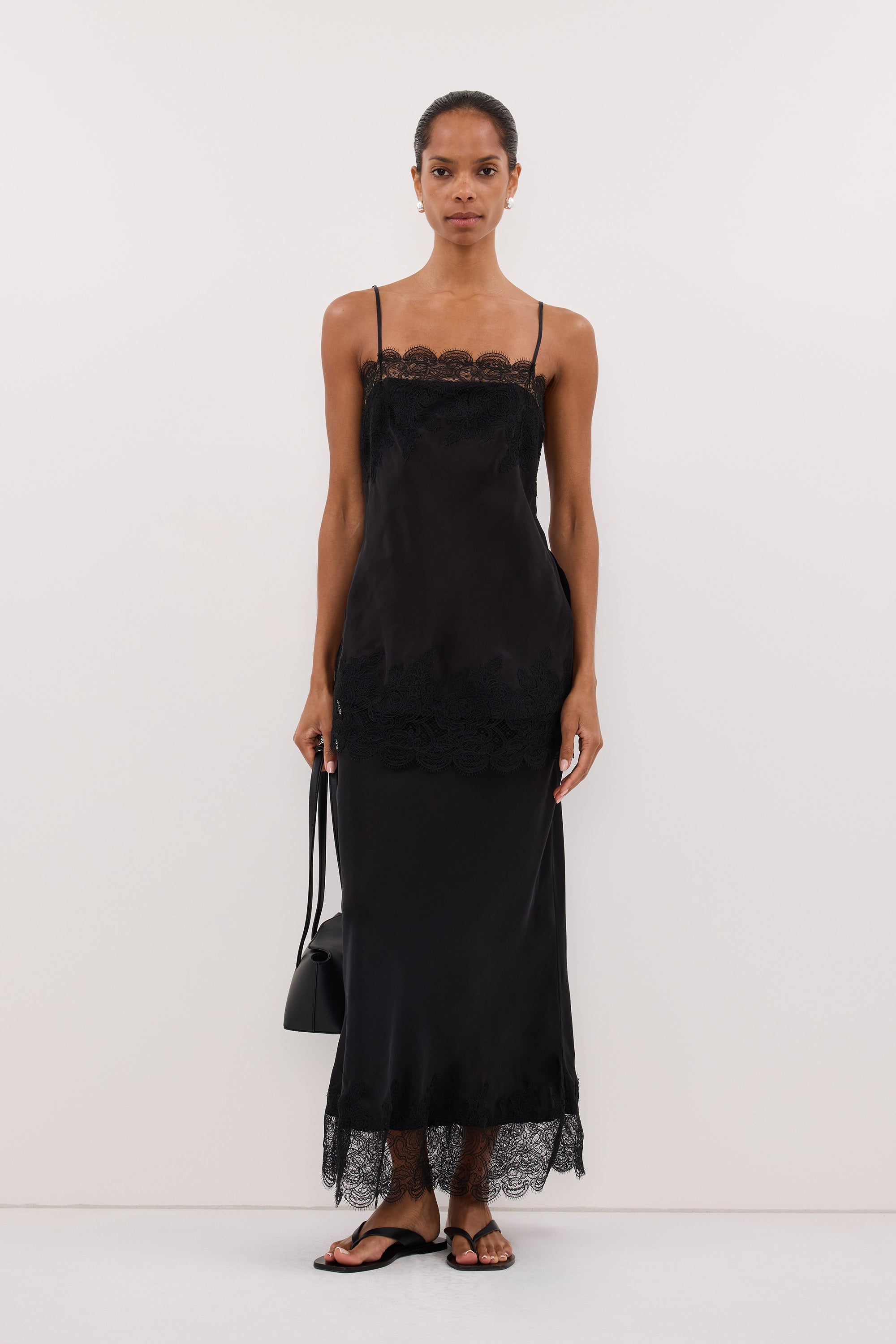 MINA BLACK CUPRO LACE TOP – DISSH