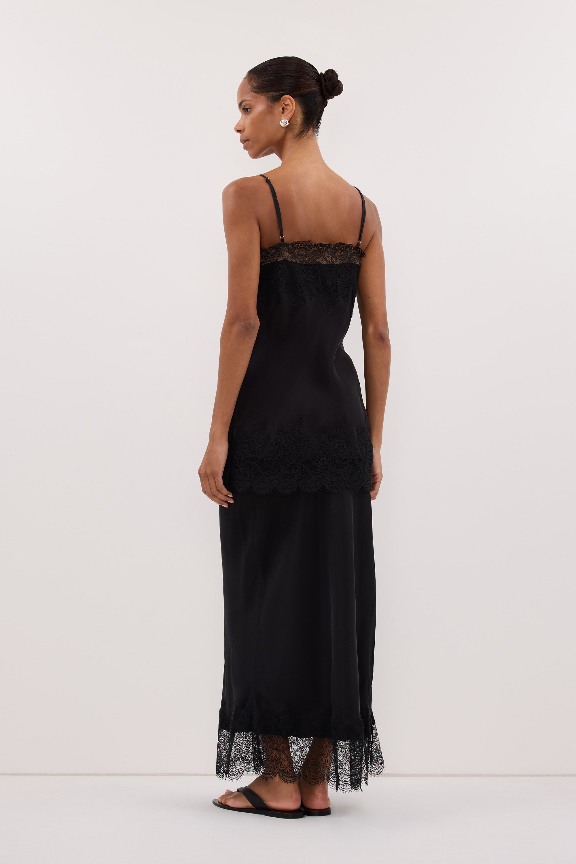 MINA BLACK CUPRO LACE TOP