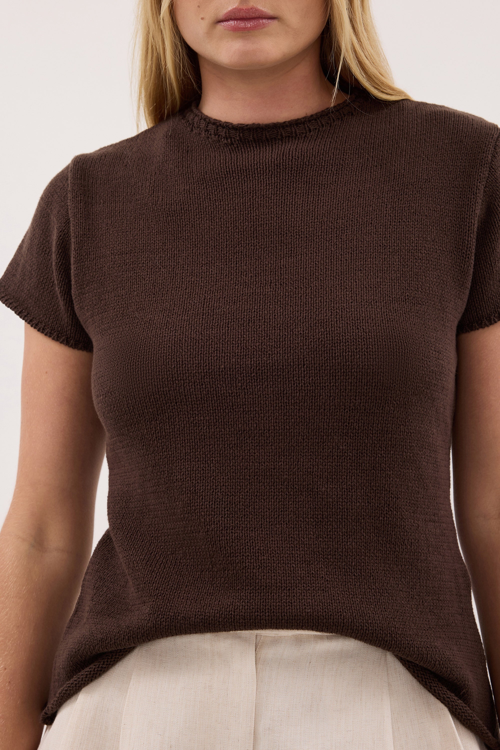 ORIA BURNT CHOC COTTON BABY TEE