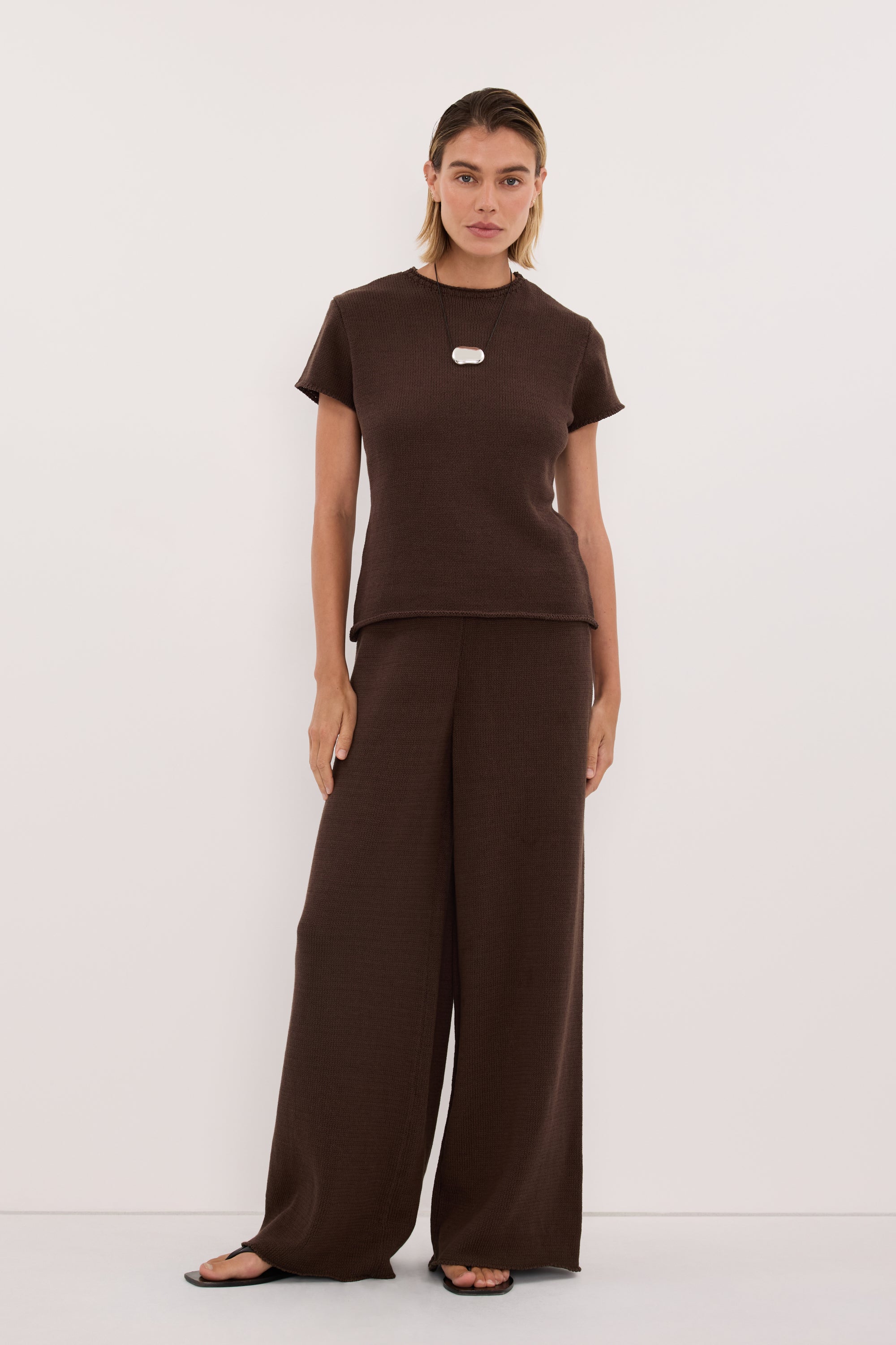 ORIA BURNT CHOC COTTON BABY TEE