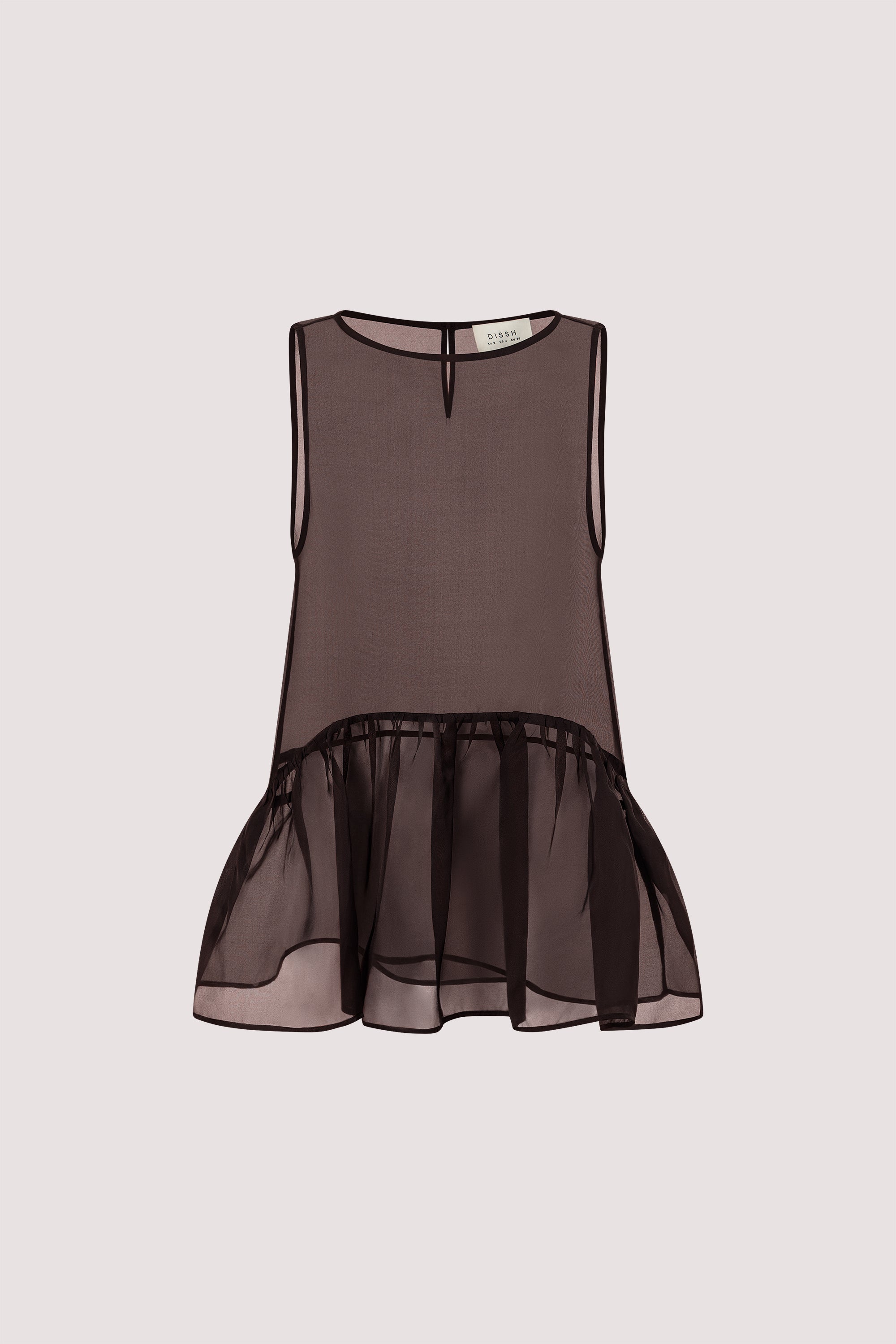 SIAN DK CHOC ORGANZA DROP WAIST TOP – DISSH