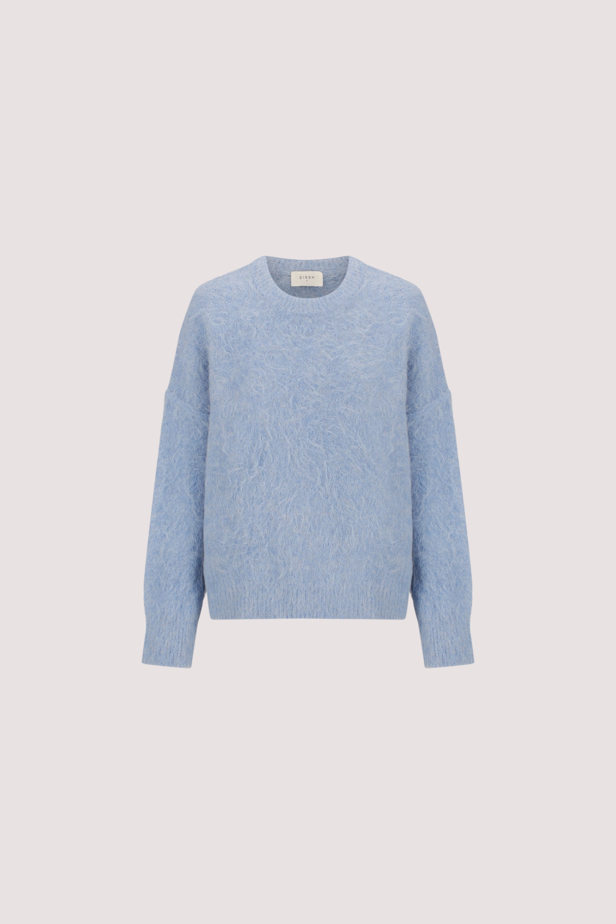 SALMA DUSTY BLUE CREW NECK KNIT JUMPER
