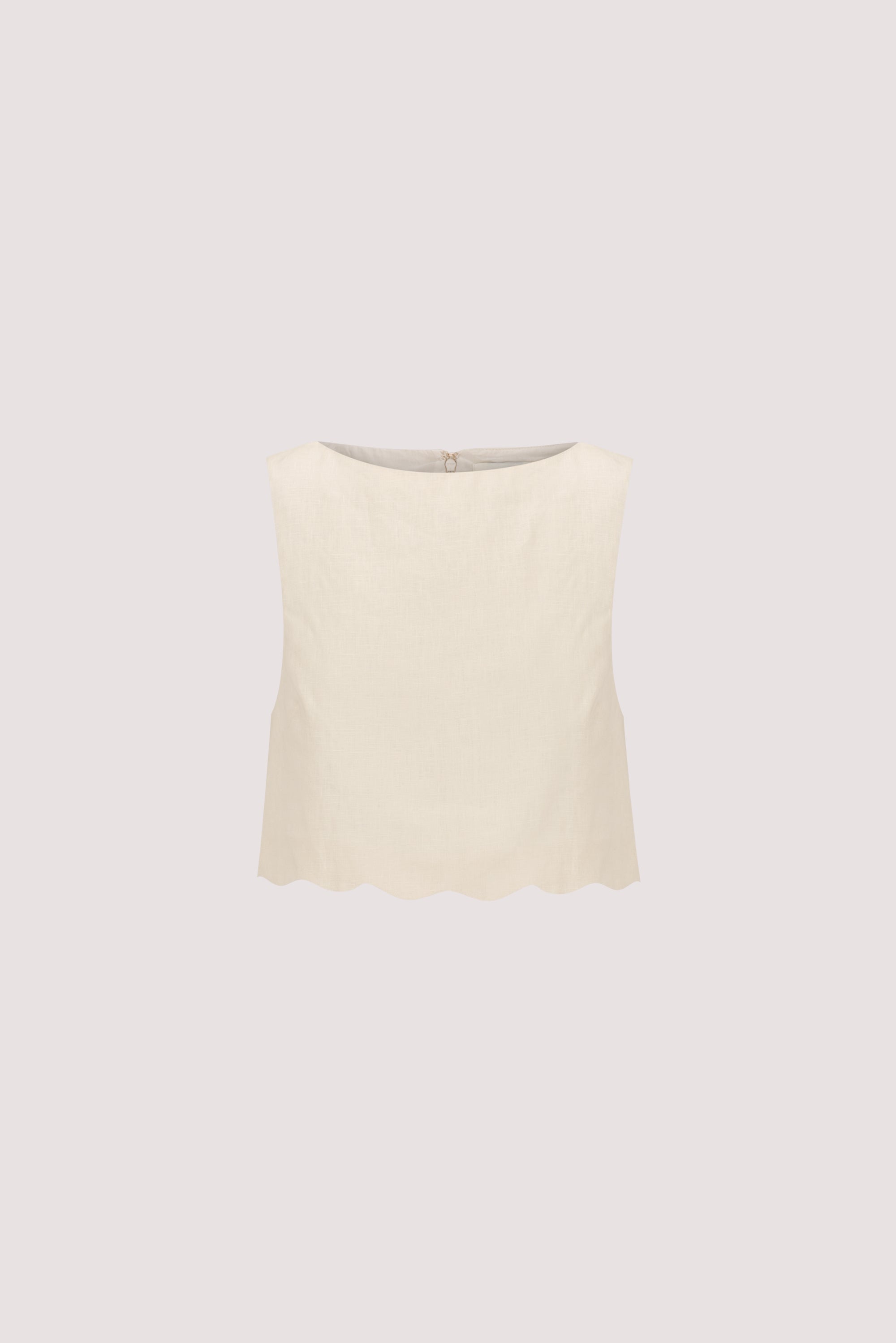 LELA SANDSTONE LINEN CROP TOP