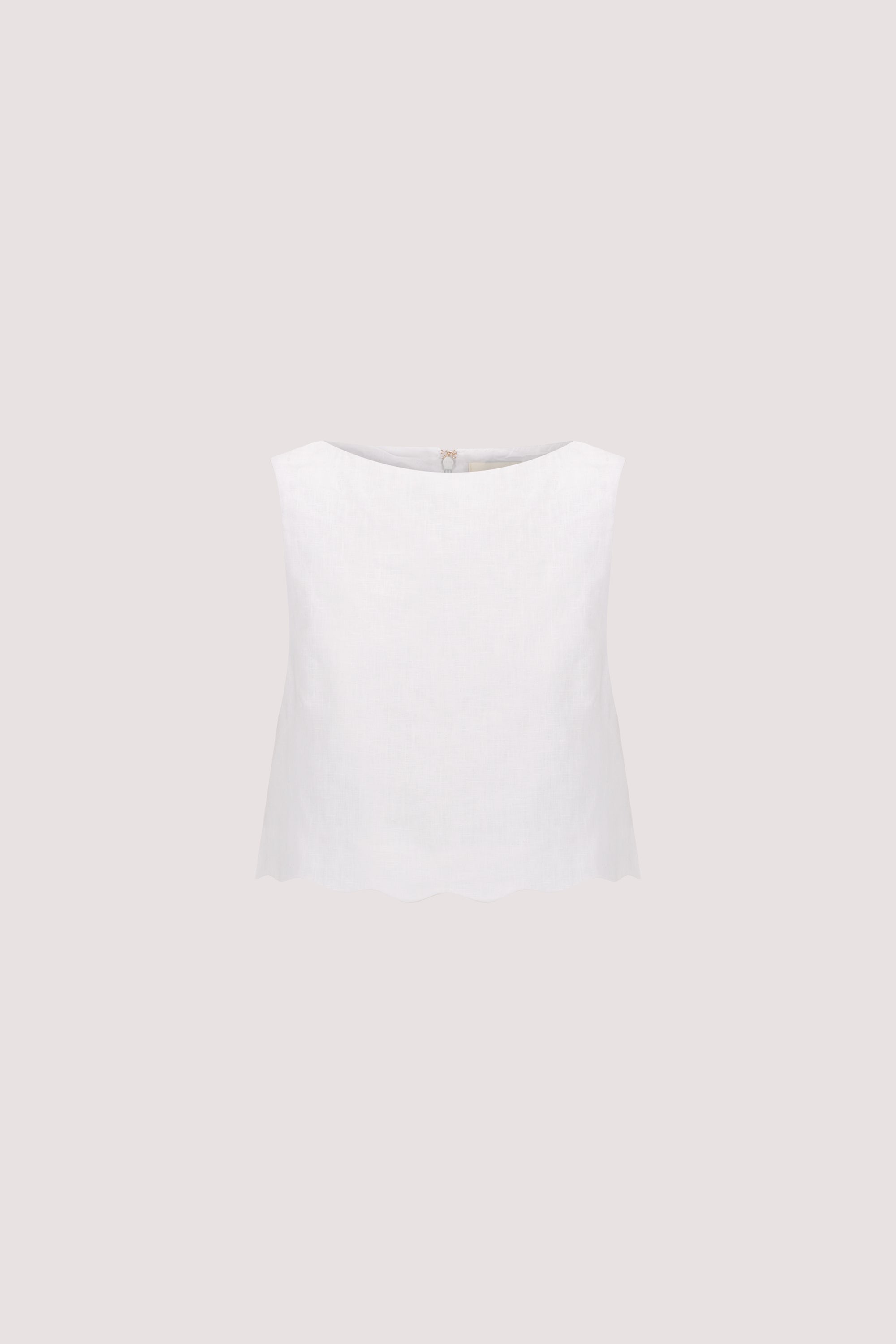 LELA WHITE LINEN CROP TOP