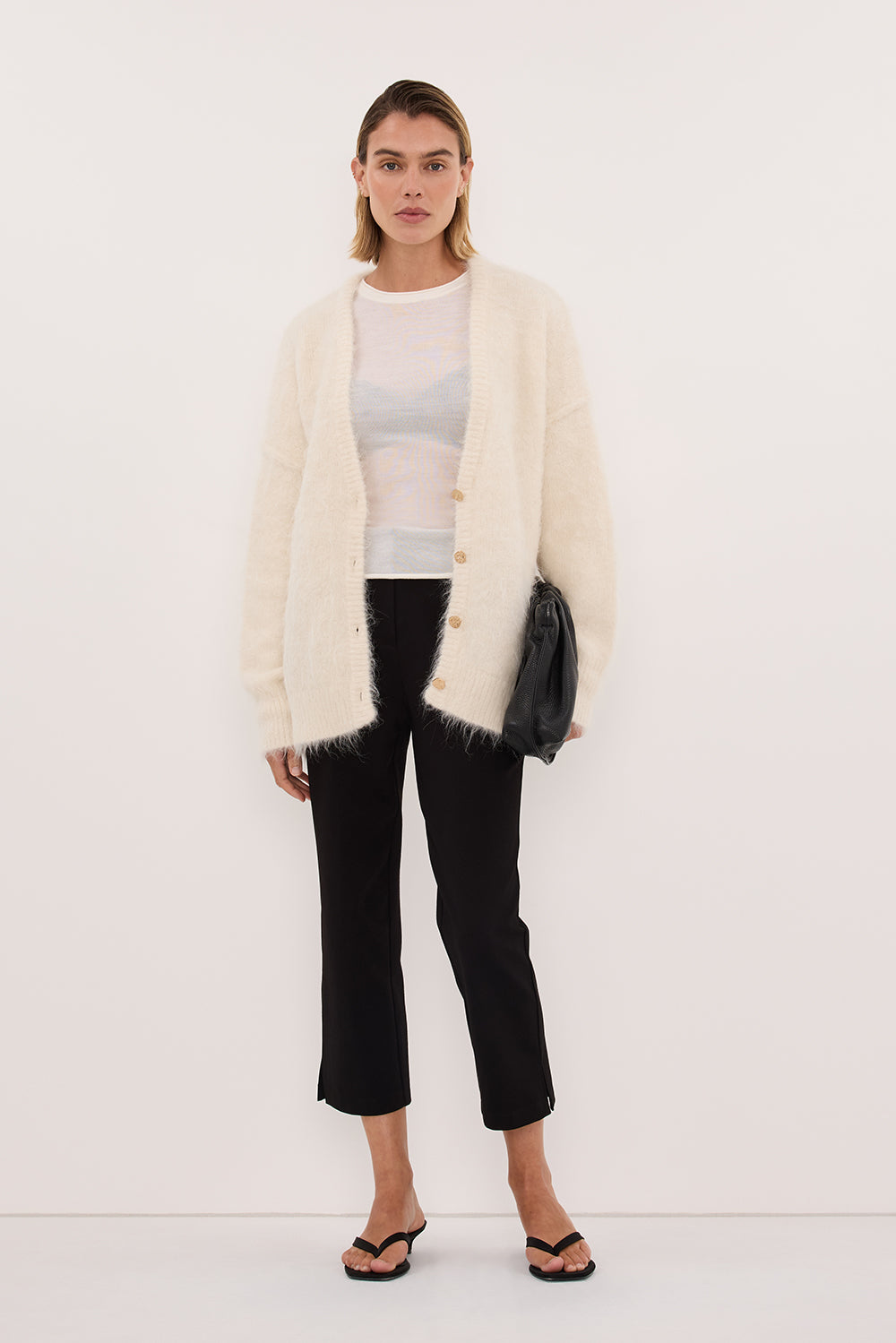 SALMA IVORY LONGLINE CARDIGAN