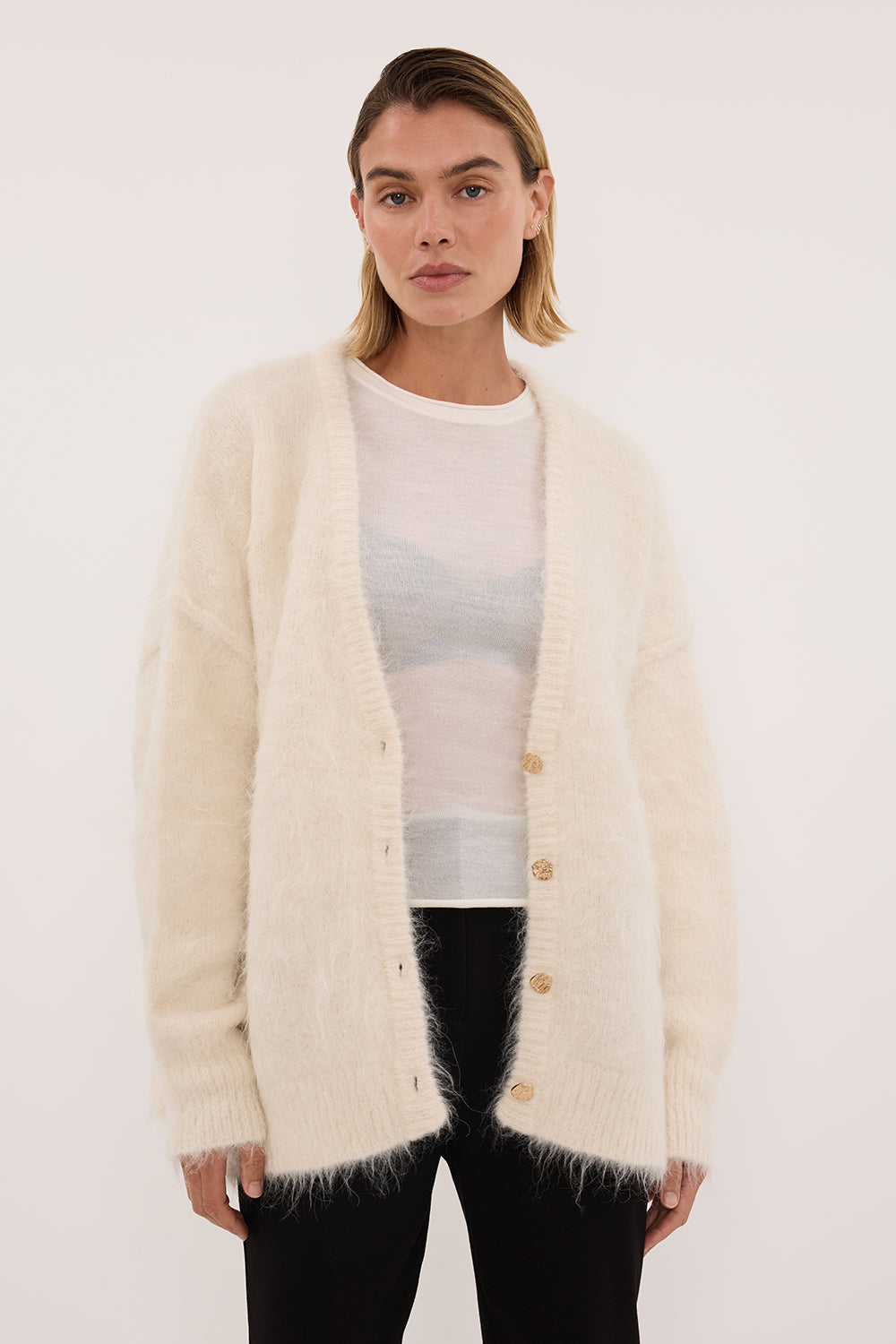 SALMA IVORY LONGLINE CARDIGAN