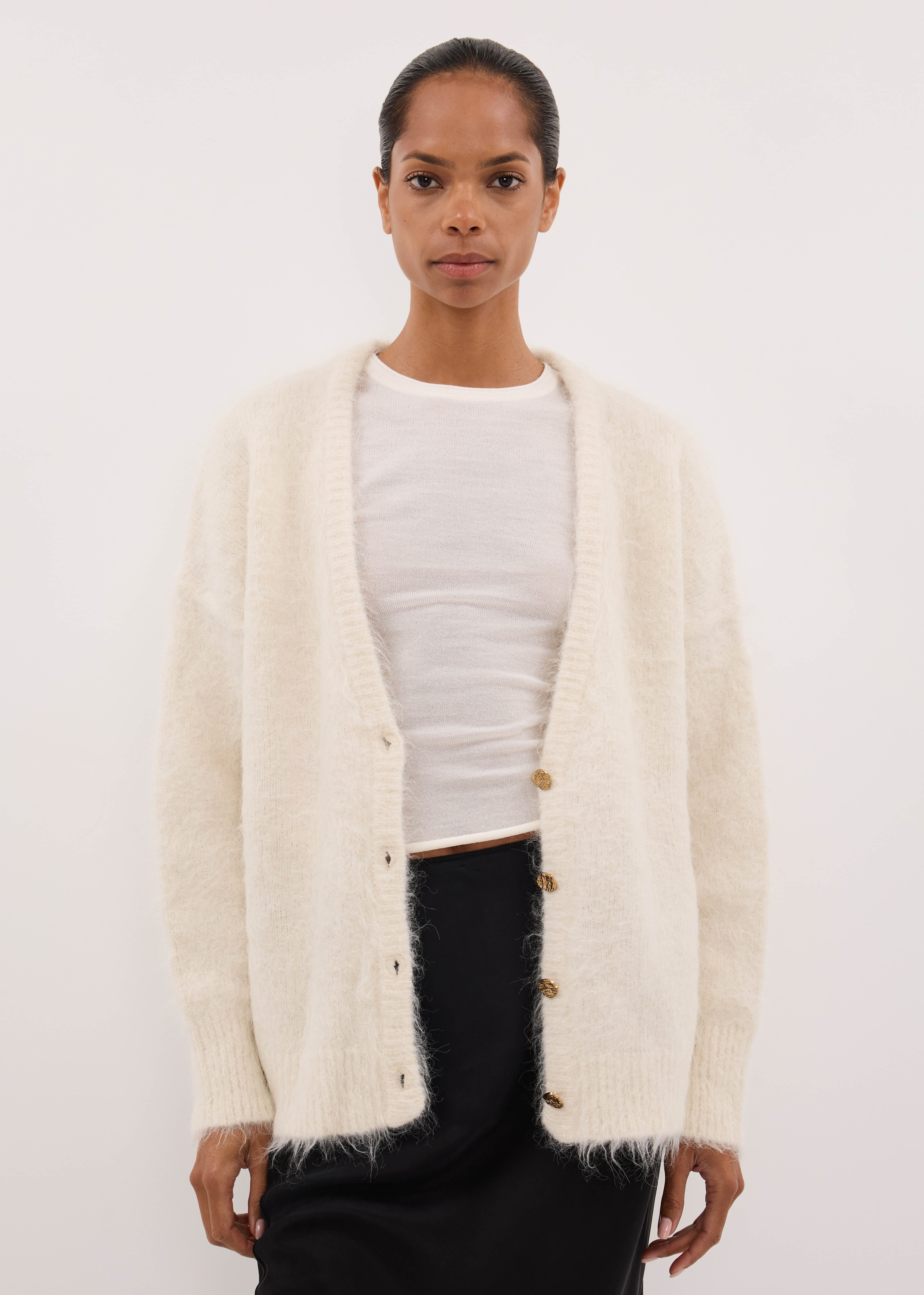 SALMA IVORY LONGLINE CARDIGAN