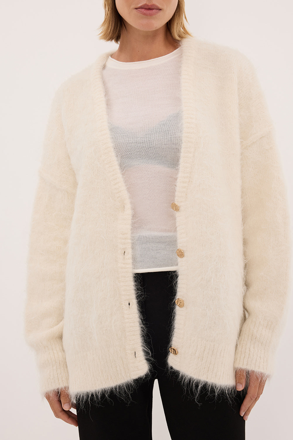 SALMA IVORY LONGLINE CARDIGAN