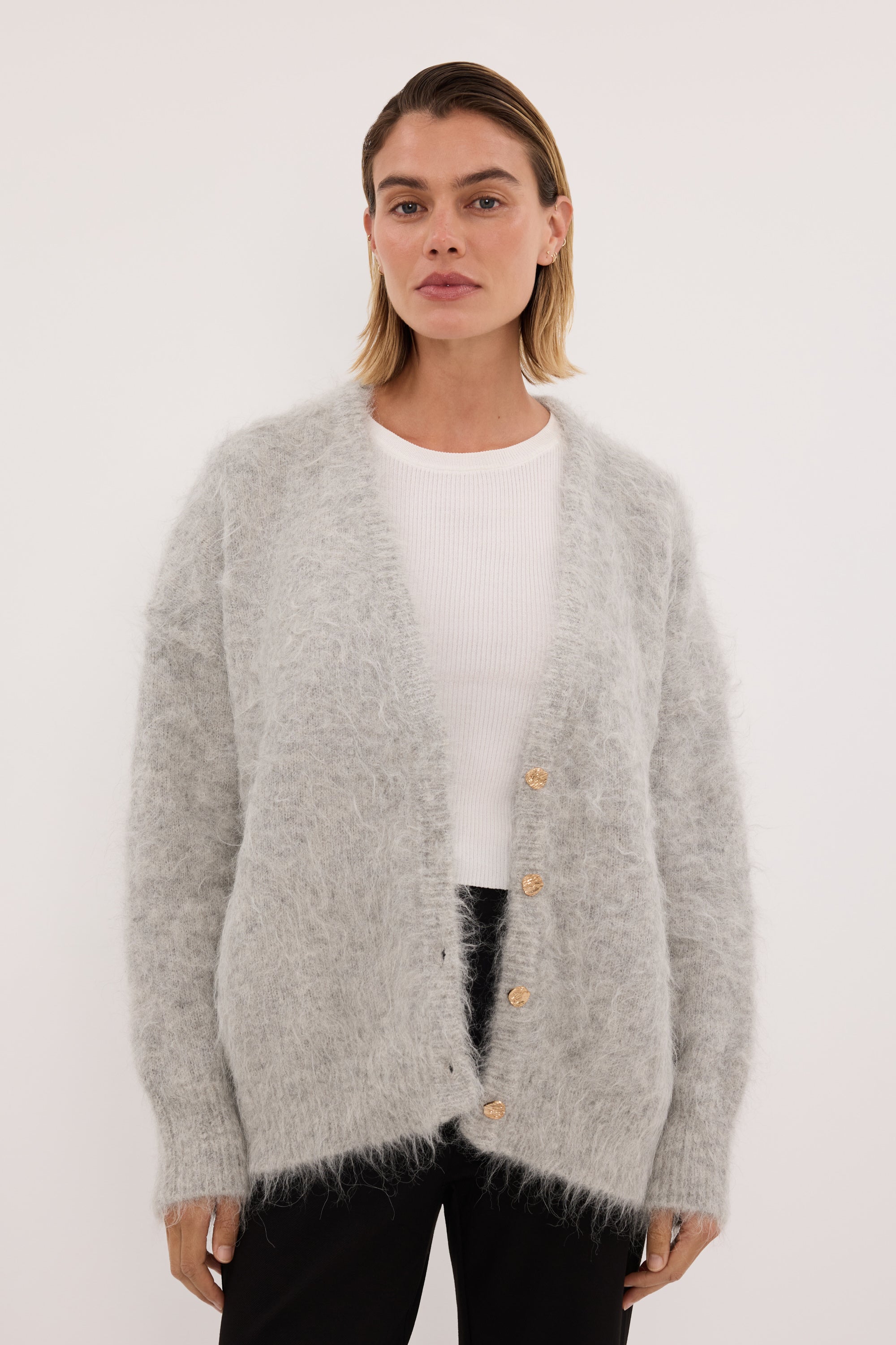 SALMA SILVER LONGLINE CARDIGAN