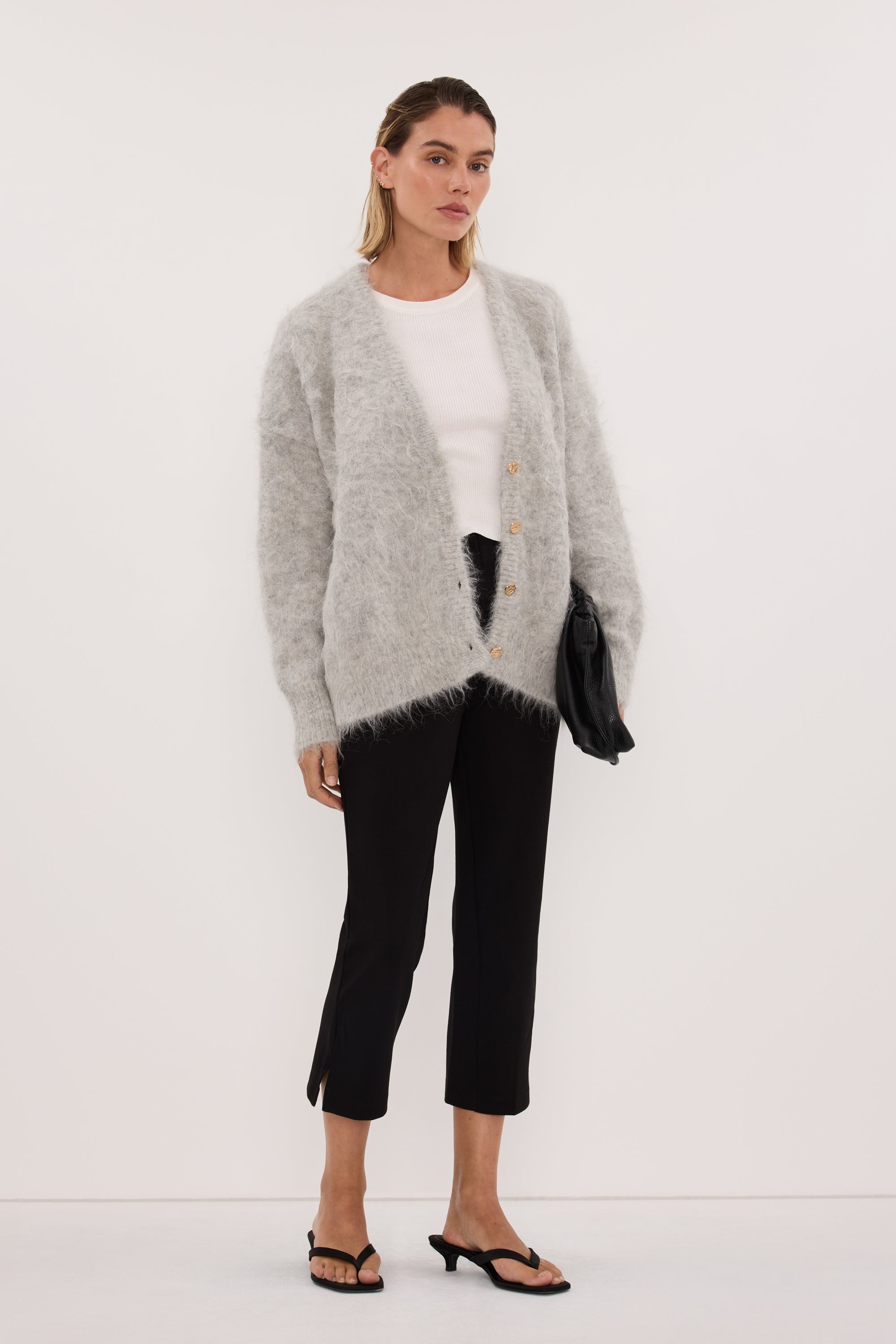 SALMA SILVER LONGLINE CARDIGAN
