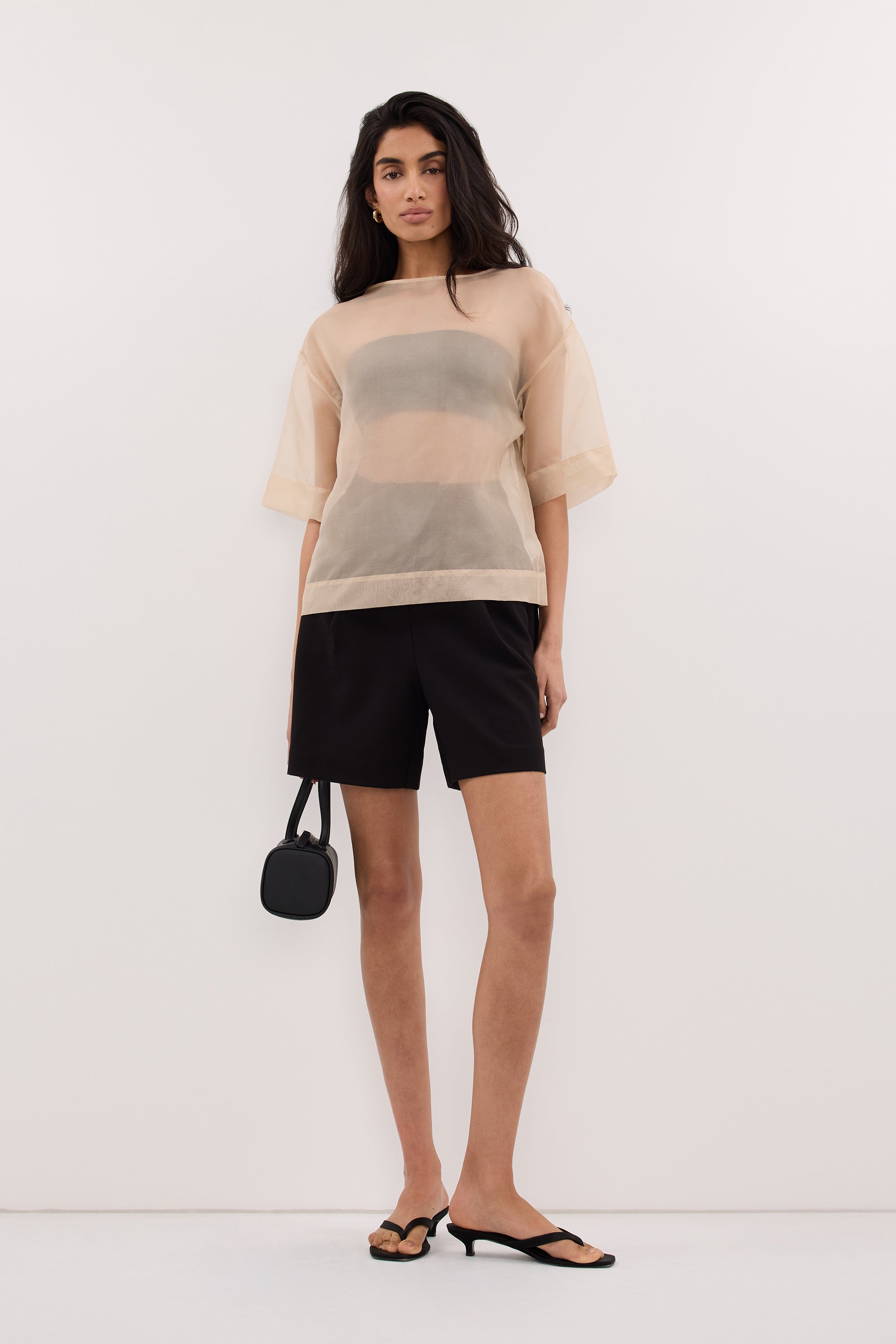SIAN GOLD SILK ORGANZA TEE