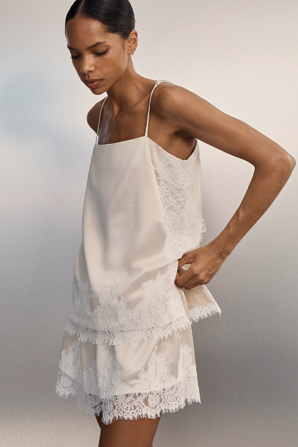 SELENE OYSTER SATIN CAMI 