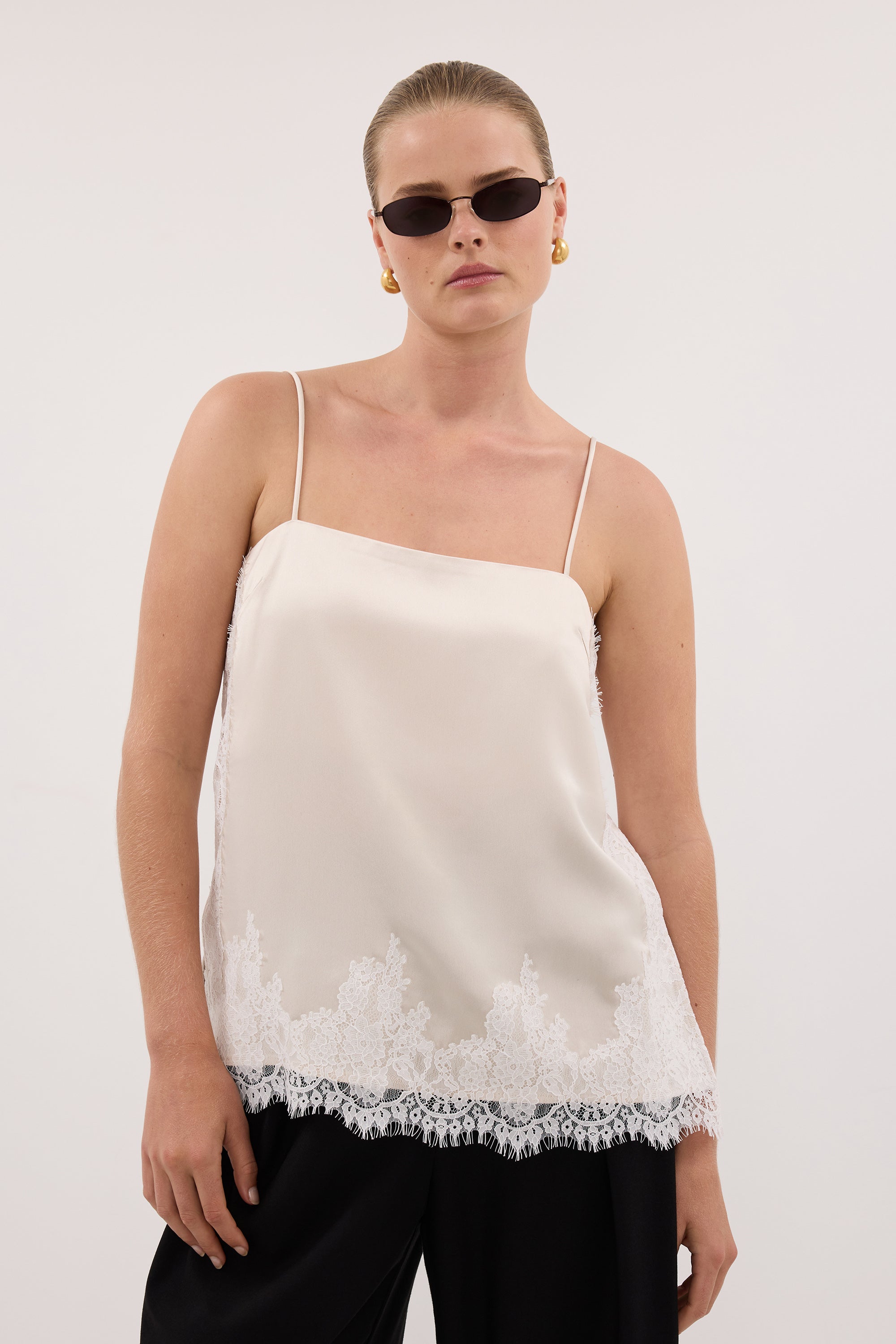 SELENE OYSTER SATIN CAMI 