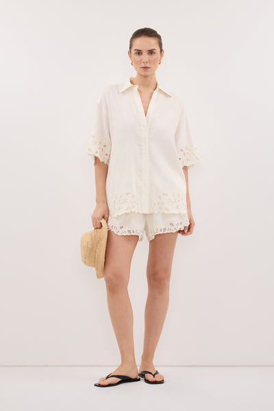 Anaya wearing ZARIA OFF WHITE SHIRT