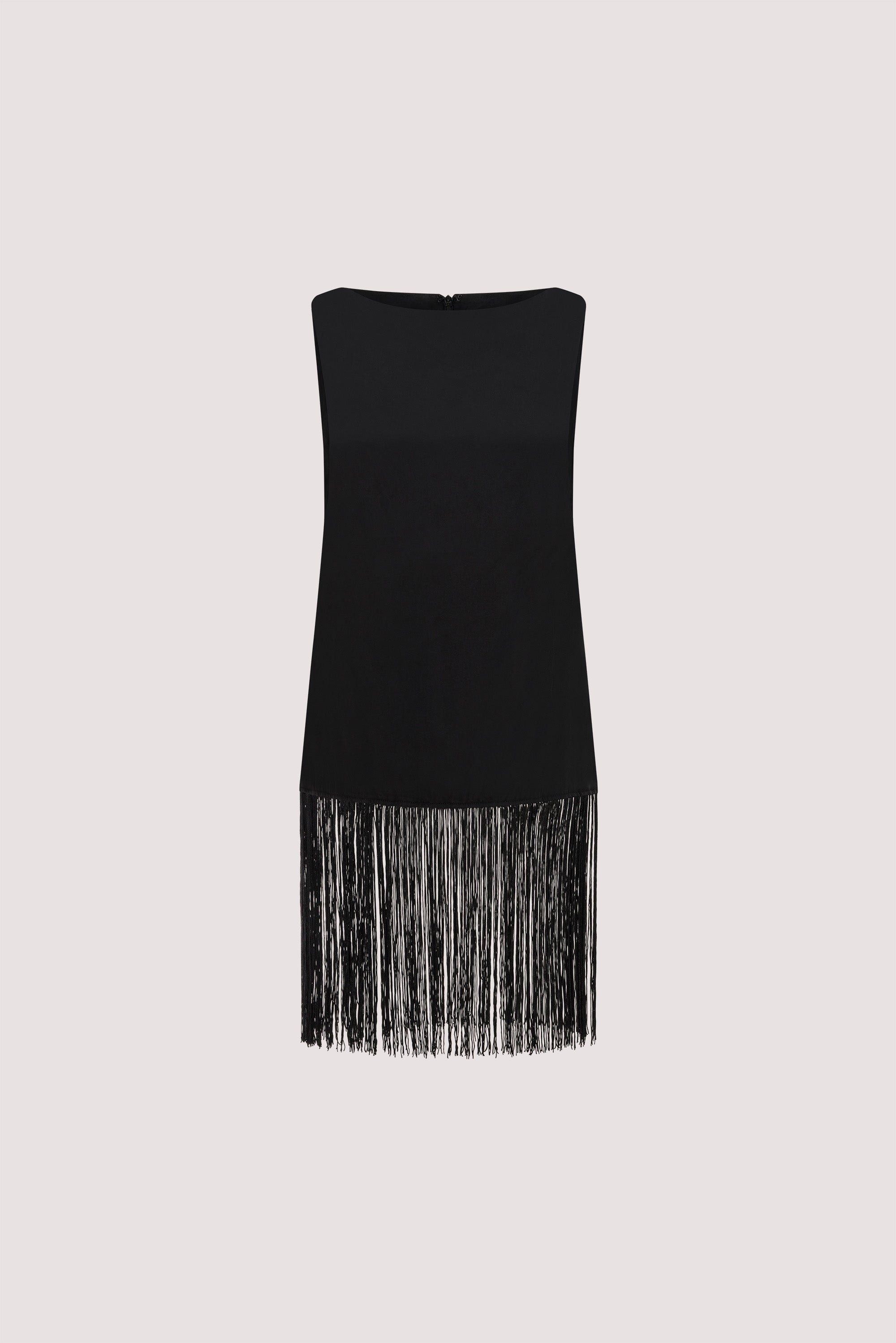 FIORA BLACK CUPRO FRINGE TOP