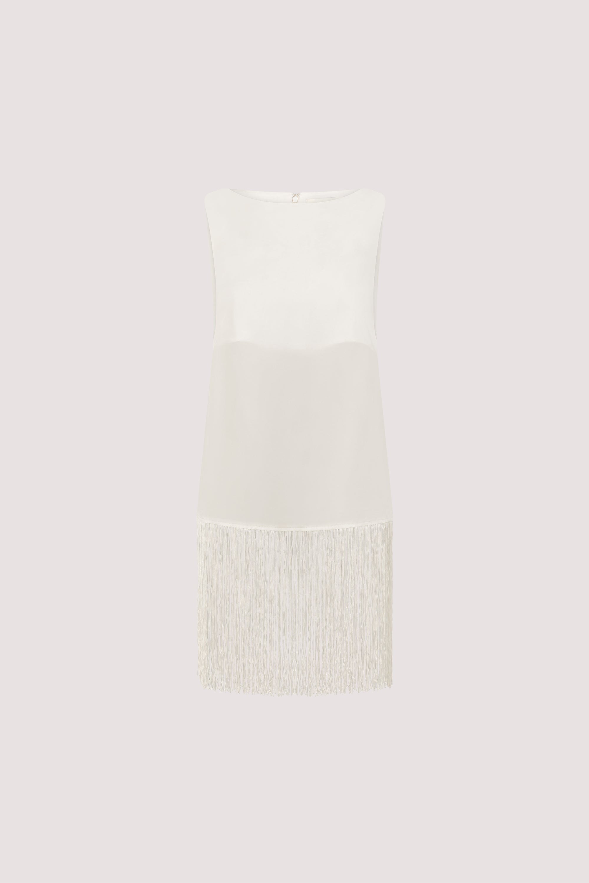 FIORA WHITE CUPRO FRINGE TOP