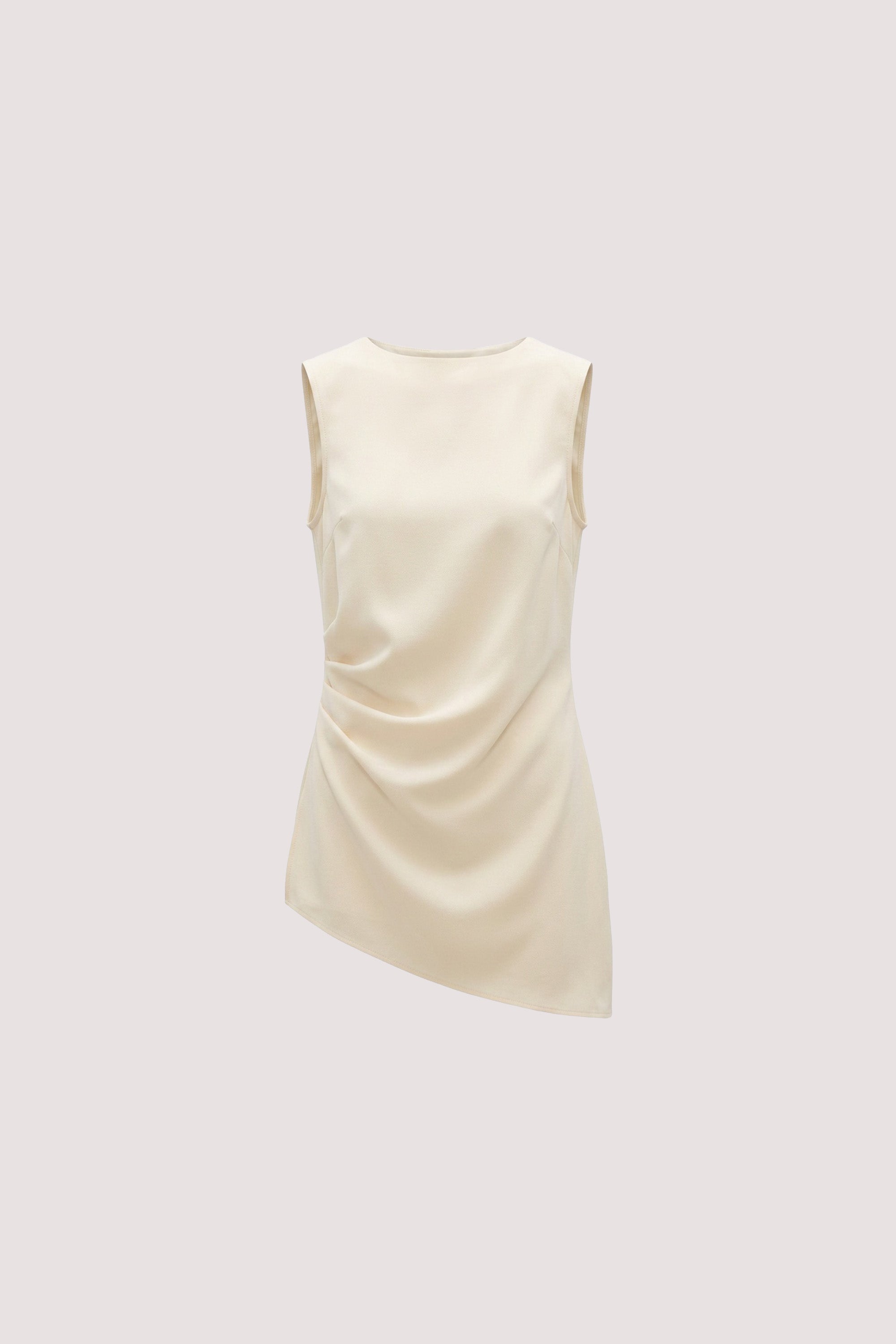 KENDALL BUTTER DRAPED LONG ASYM TOP