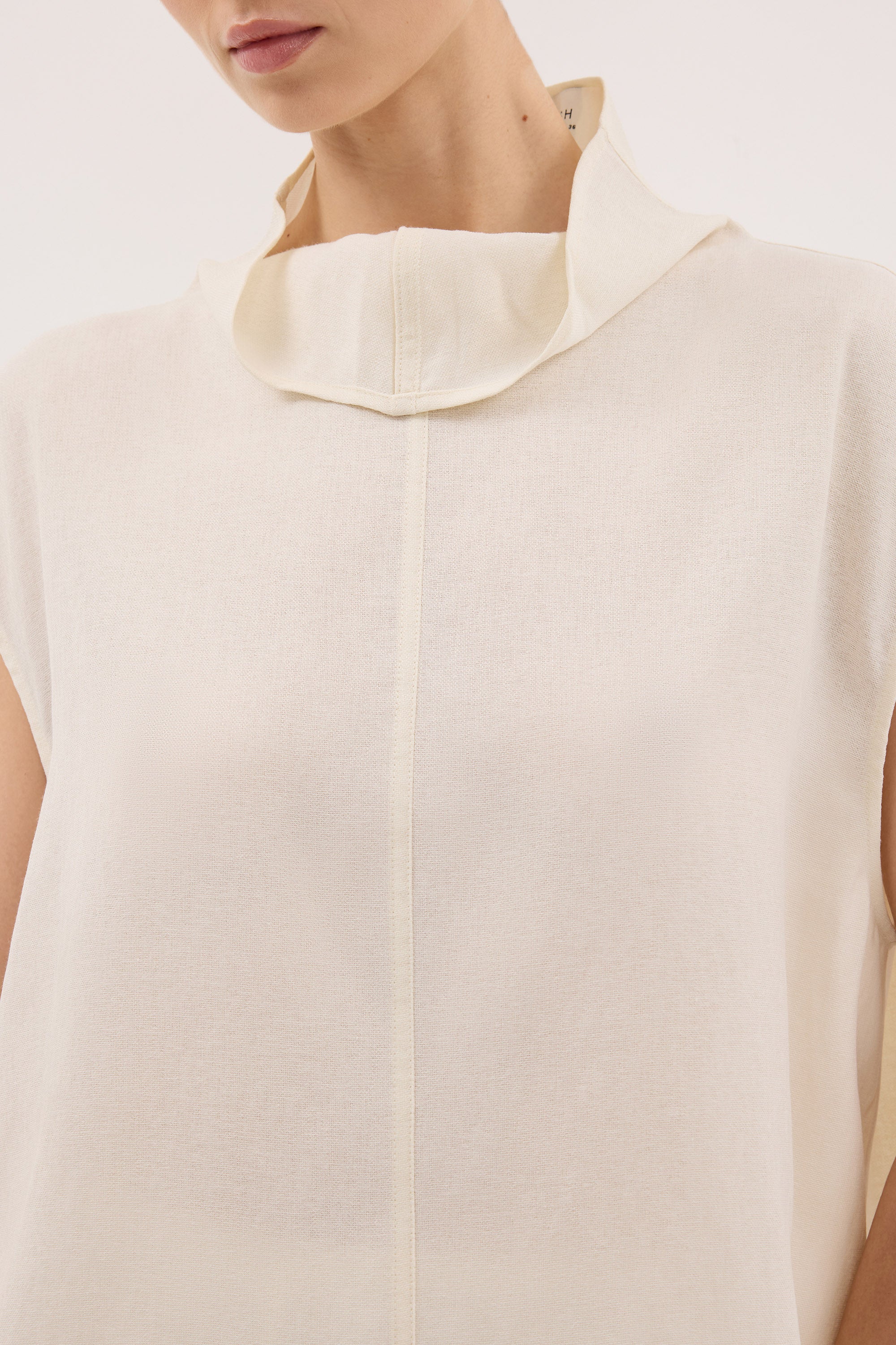 CALIA CREAM FUNNEL NECK TOP