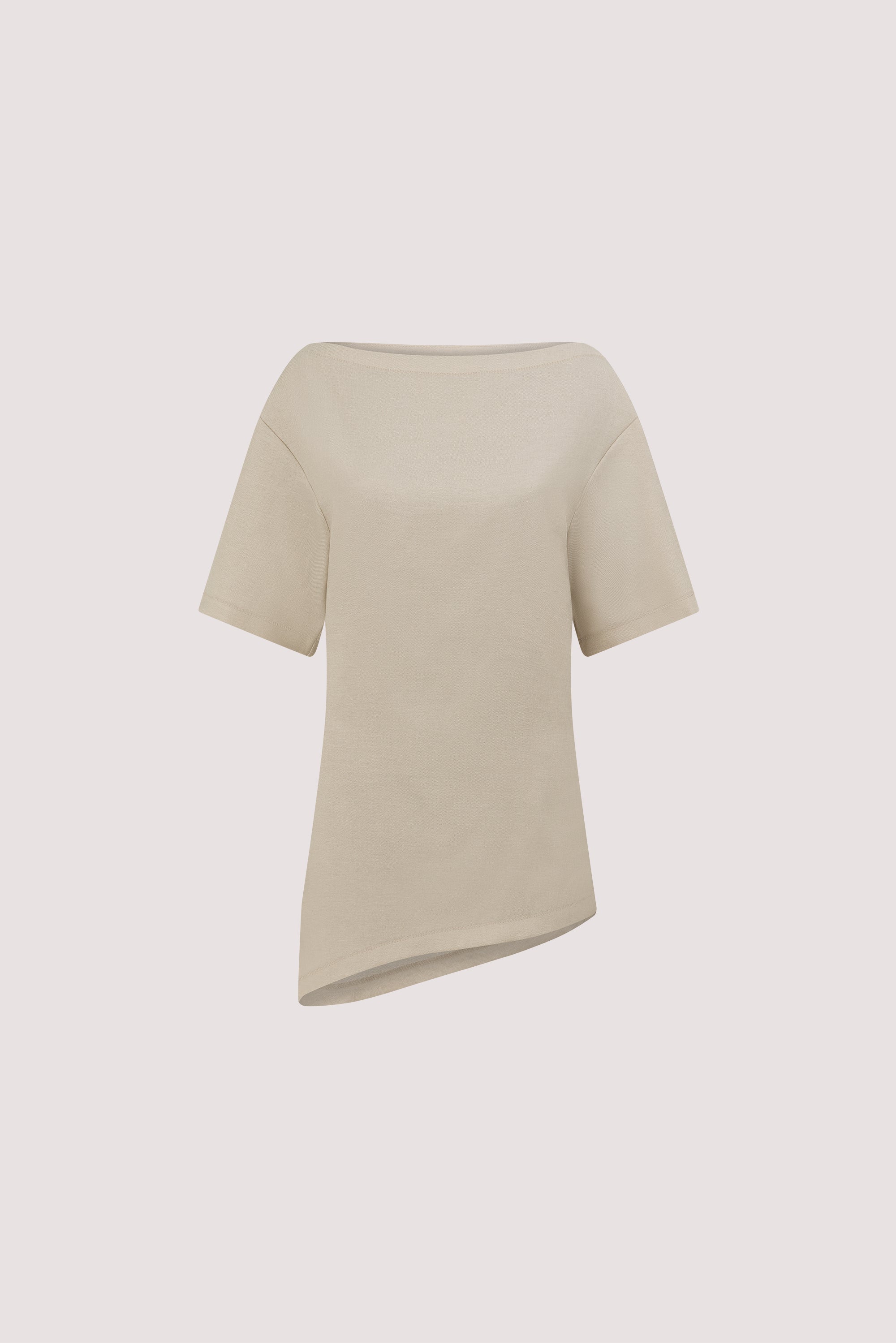 CALIA BONE BOAT NECK SLEEVED TOP