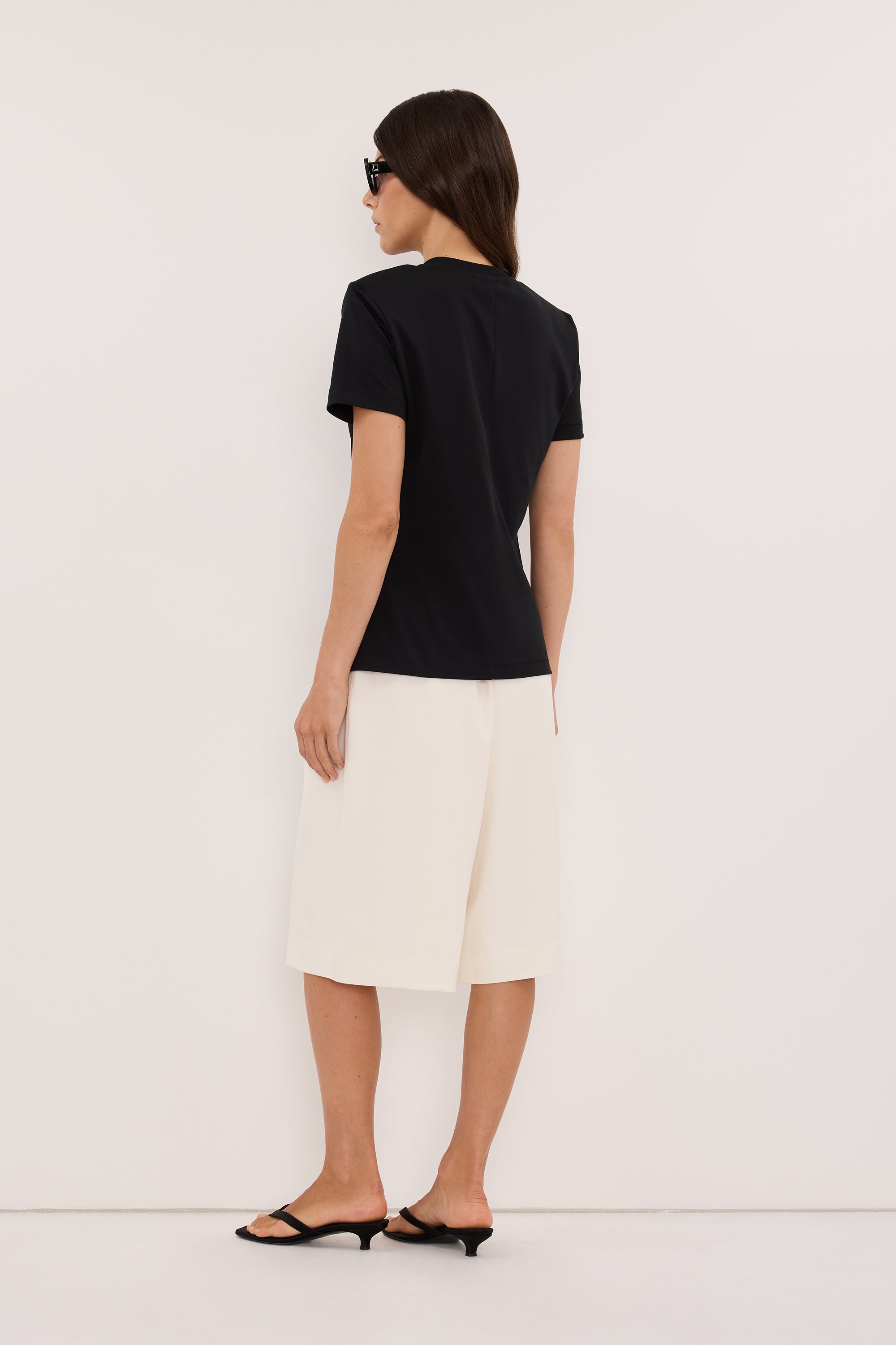 DARCY BLACK SHOULDER PAD TEE