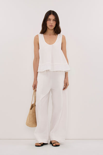 Helena  wearing NELLIE WHITE COTTON TOP