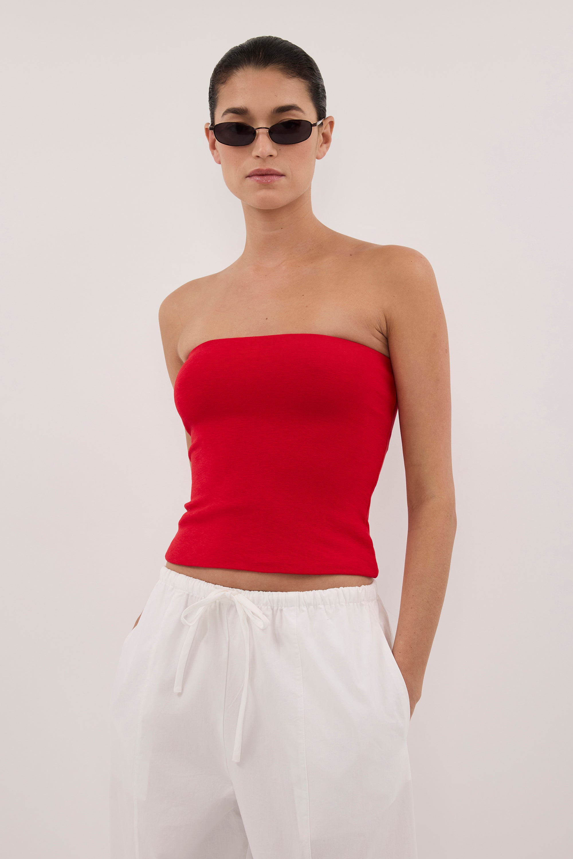 AVEN RED BANDEAU TOP