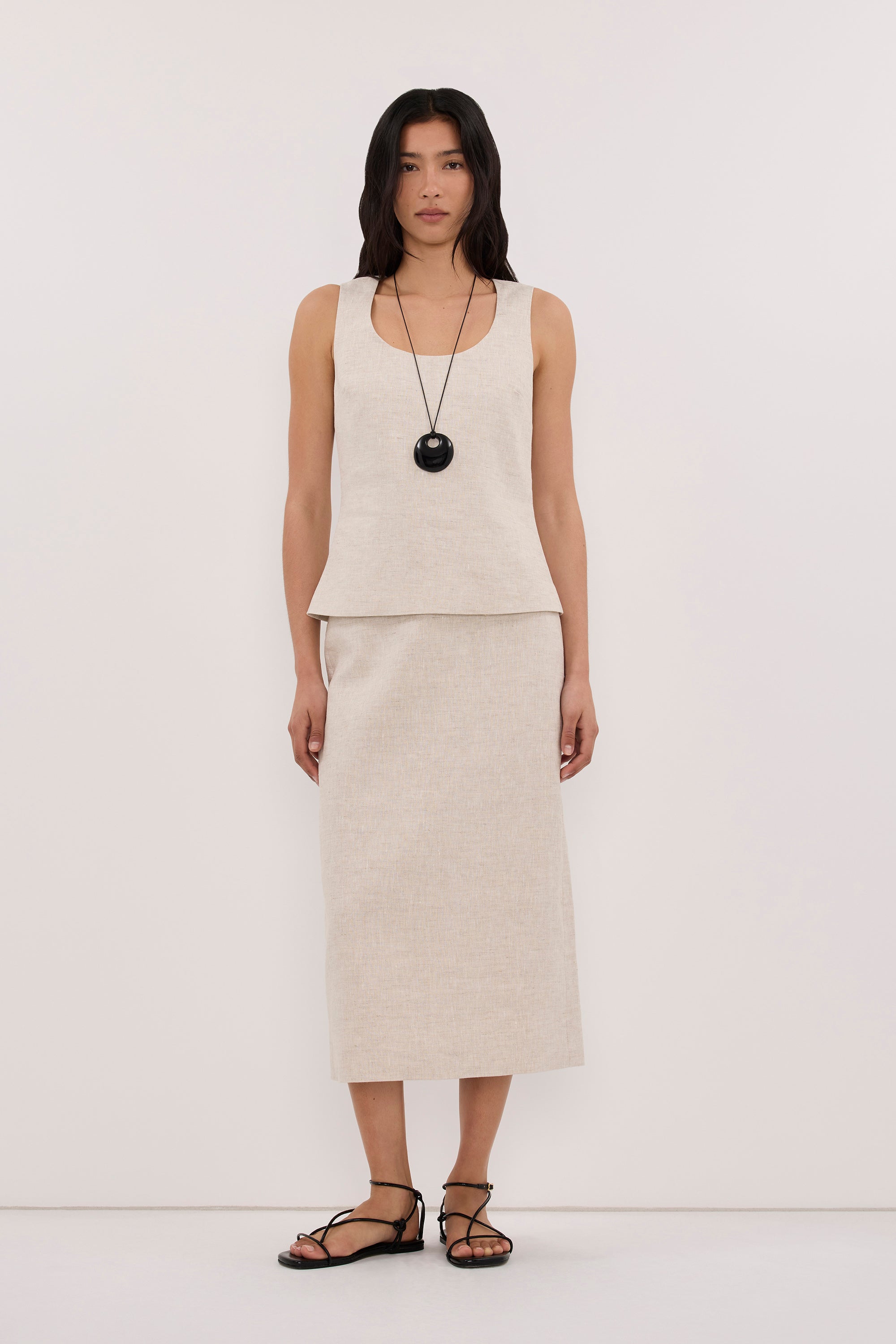 AURELI NATURAL LINEN TOP