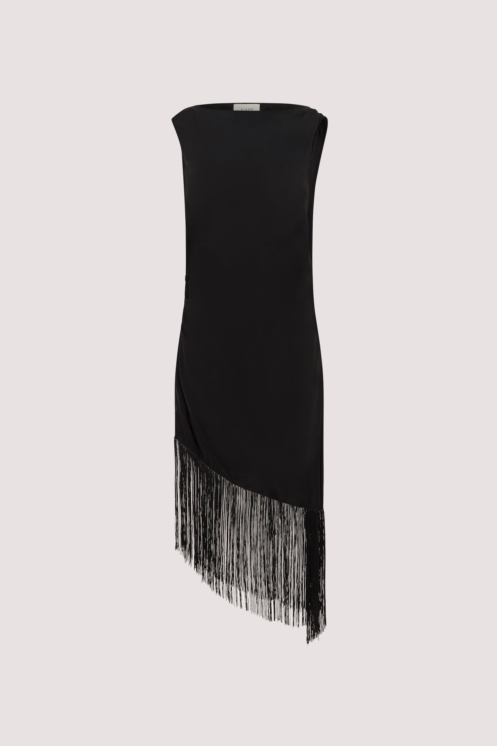 FIORA BLACK FRINGE ASYM TOP - PRE ORDER