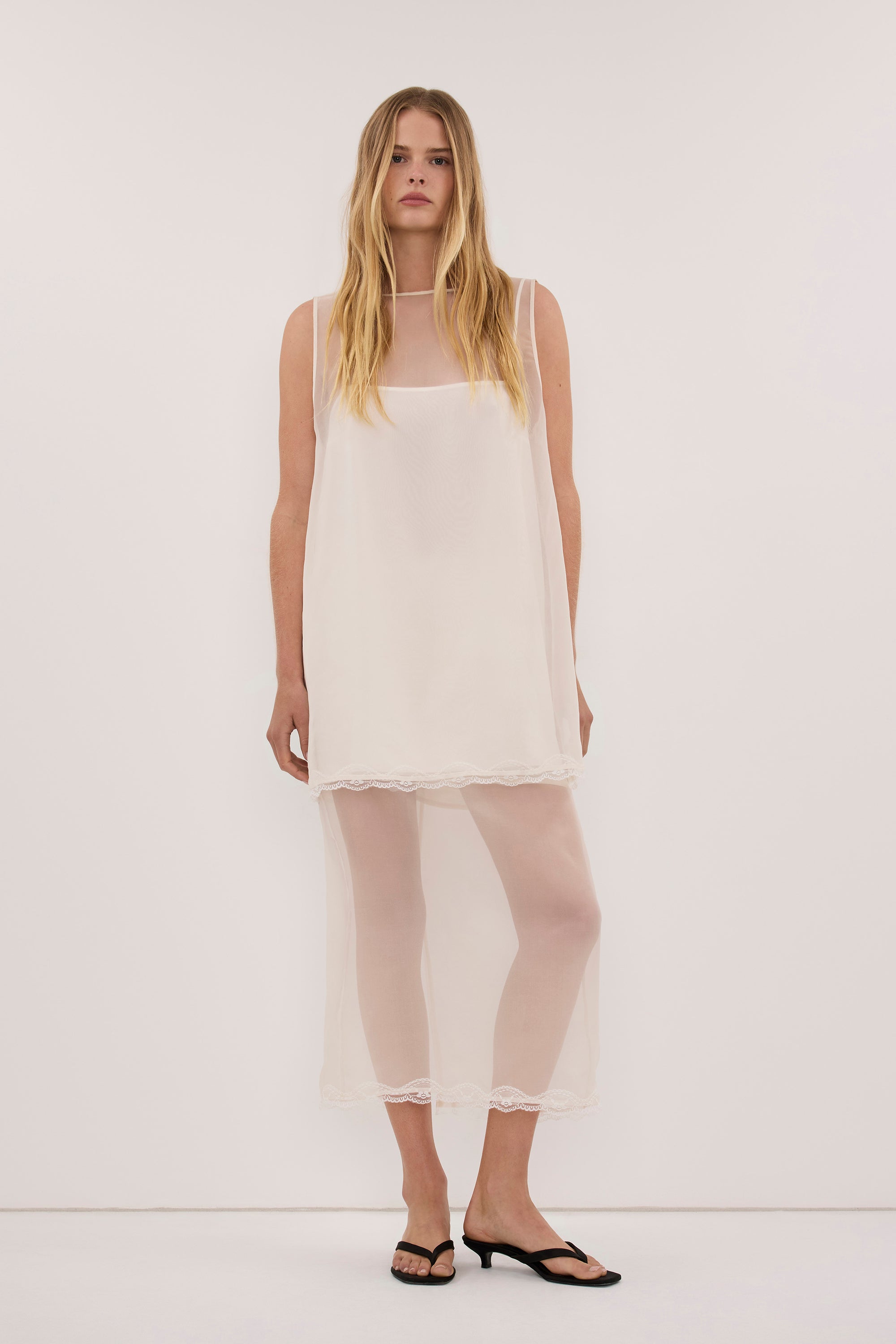 RAPHAEL IVORY SILK ORGANZA TOP