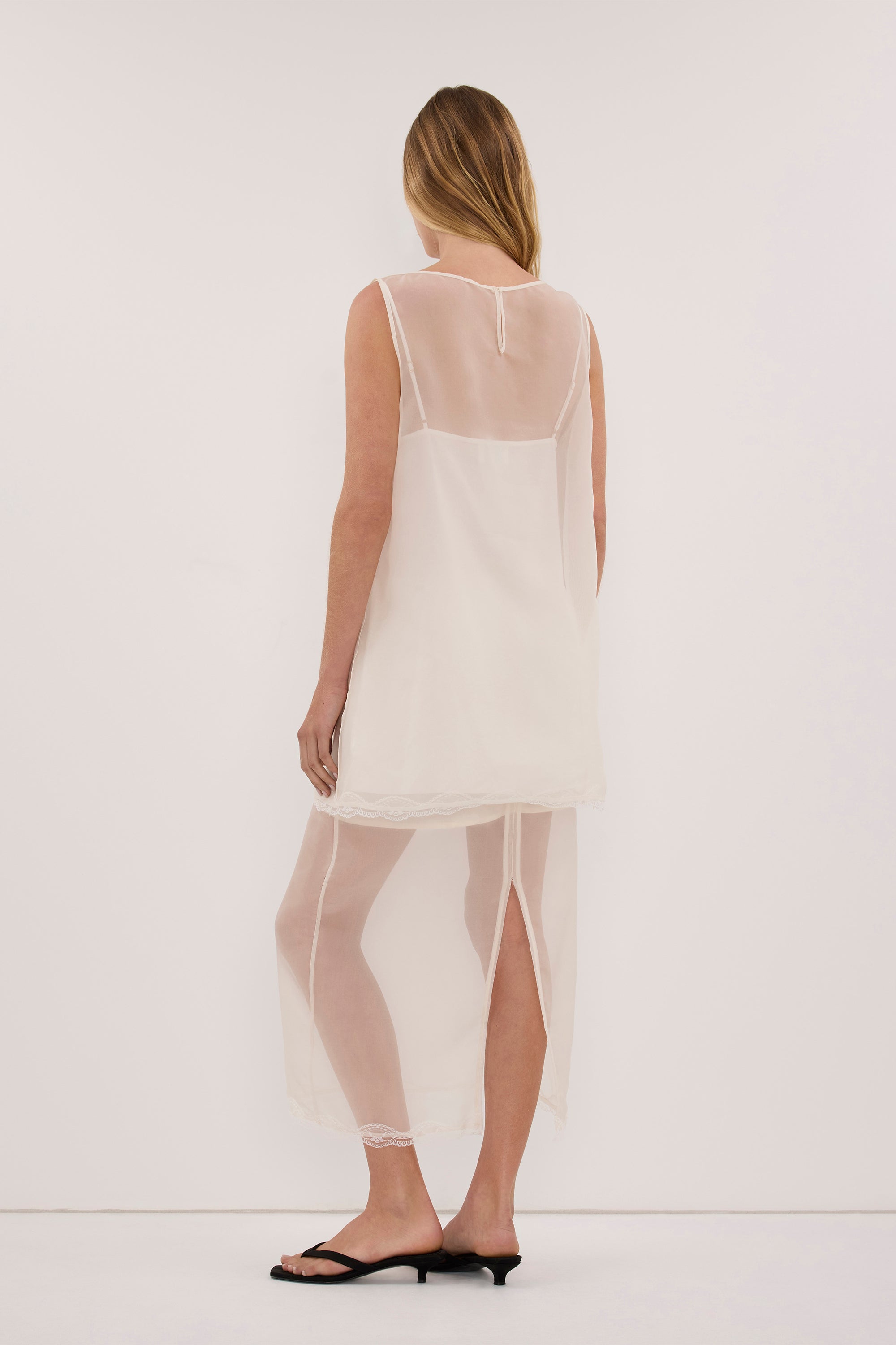 RAPHAEL IVORY SILK ORGANZA TOP