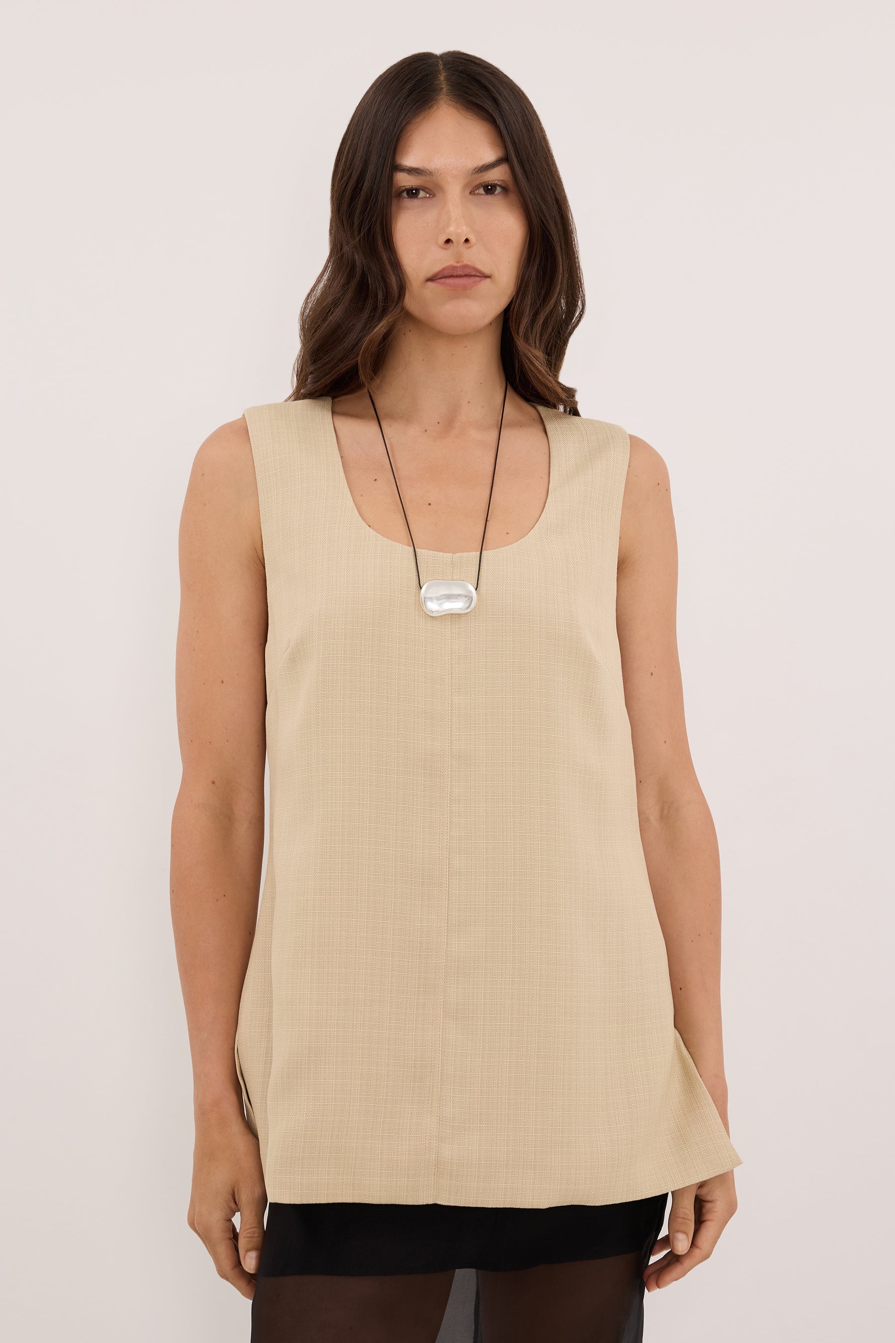 RUNA WHEAT SCOOP NECK TUNIC TOP – DISSH