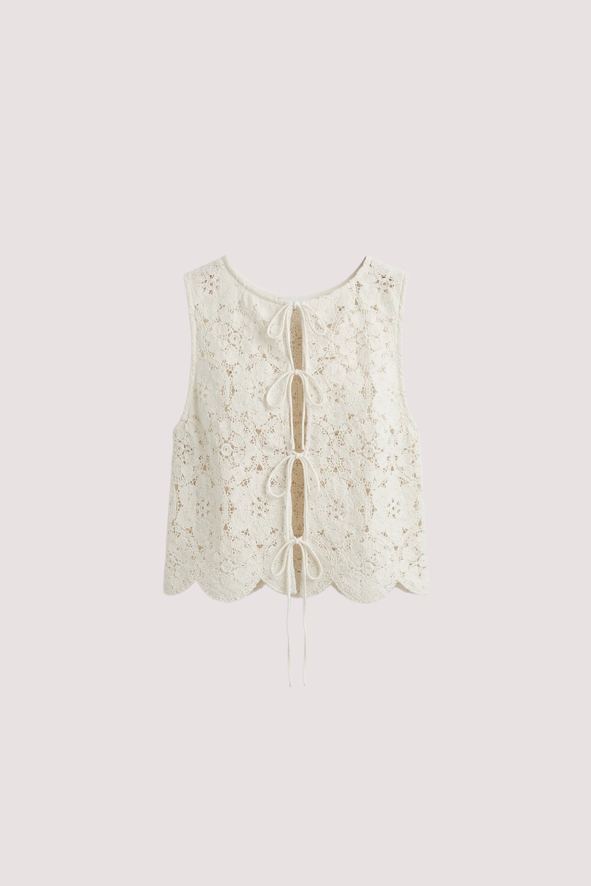 CLOUDIA MILK LACE TIE TOP - PRE ORDER