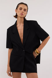 RITA BLACK SHORT SLEEVE BLAZER