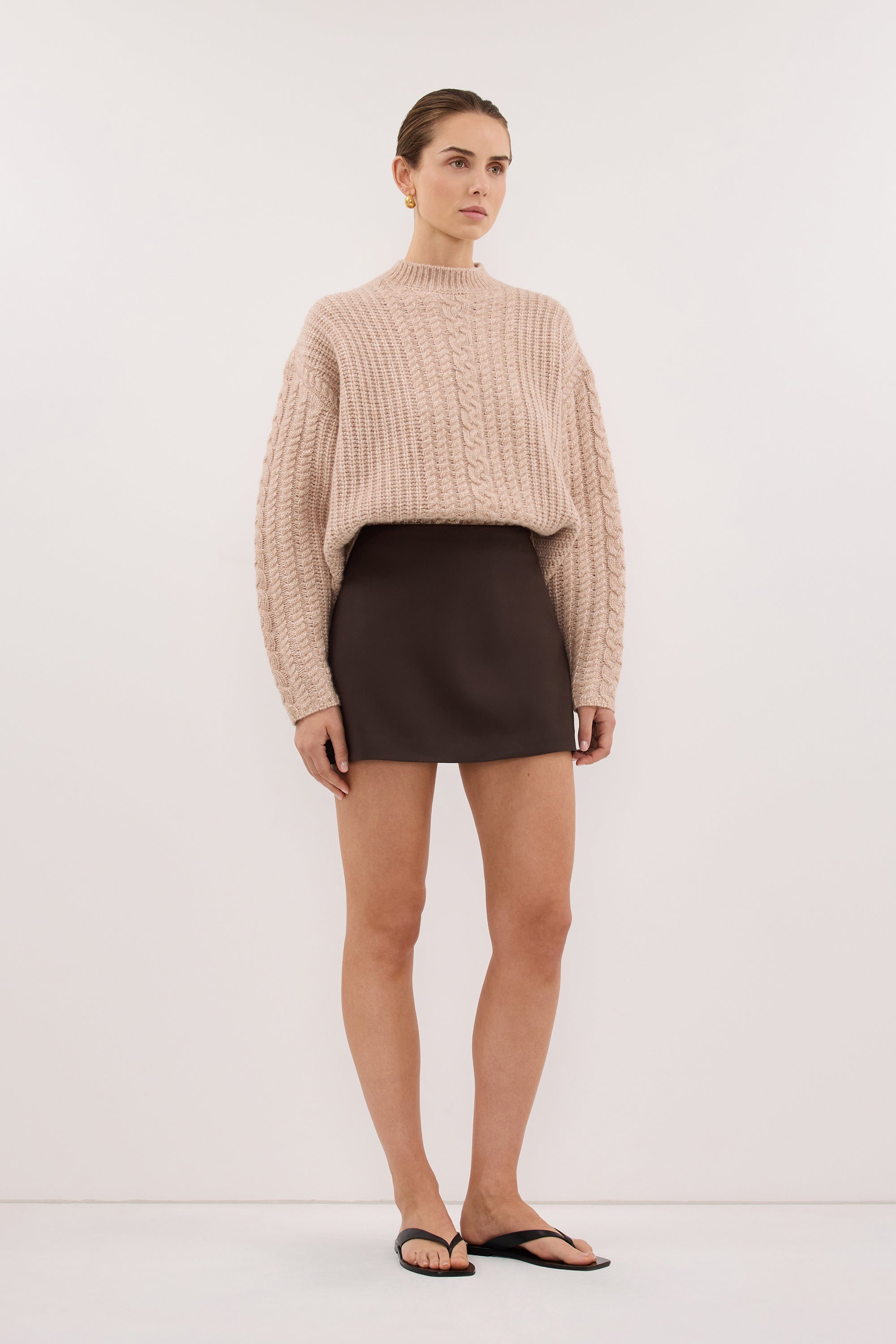 SOHO BITTER CHOC TAILORED SKORT