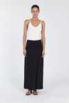 ASTOR BLACK WRAP MIDI SKIRT