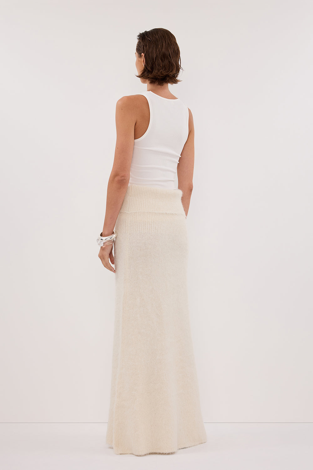 SALMA IVORY KNIT MAXI SKIRT